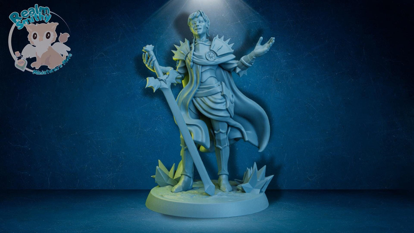 Ina the Human Female Paladin | TPK Lab Miniatures | Fantasy Woman with Charismatic Pose | Hero Rapier Shrug