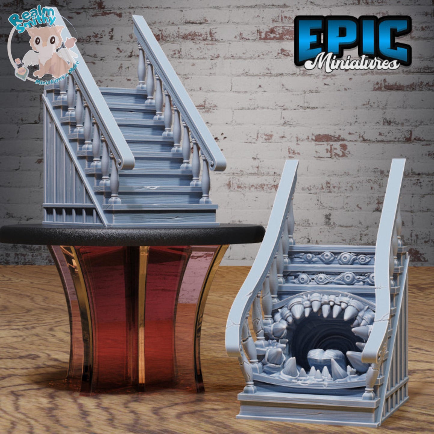 Mimic Stairs (Normal & Mimic) | Premium DnD Minis | High Quality Resin | Stair Beast Large
