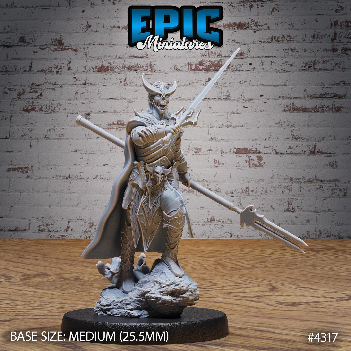 Infernal Knight Bundle (Large) | Premium DnD Minis | High Quality Resin Miniature | Fantasy, Hell, Horns, Skeleton, Lord, Demon, Devil