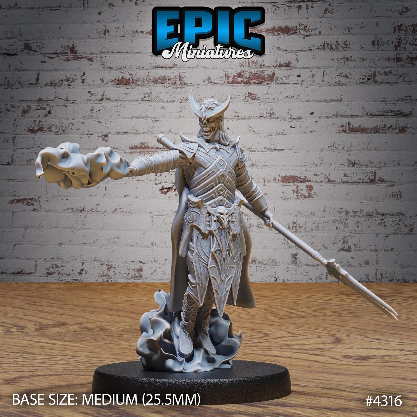 Infernal Knight Bundle (Large) | Premium DnD Minis | High Quality Resin Miniature | Fantasy, Hell, Horns, Skeleton, Lord, Demon, Devil