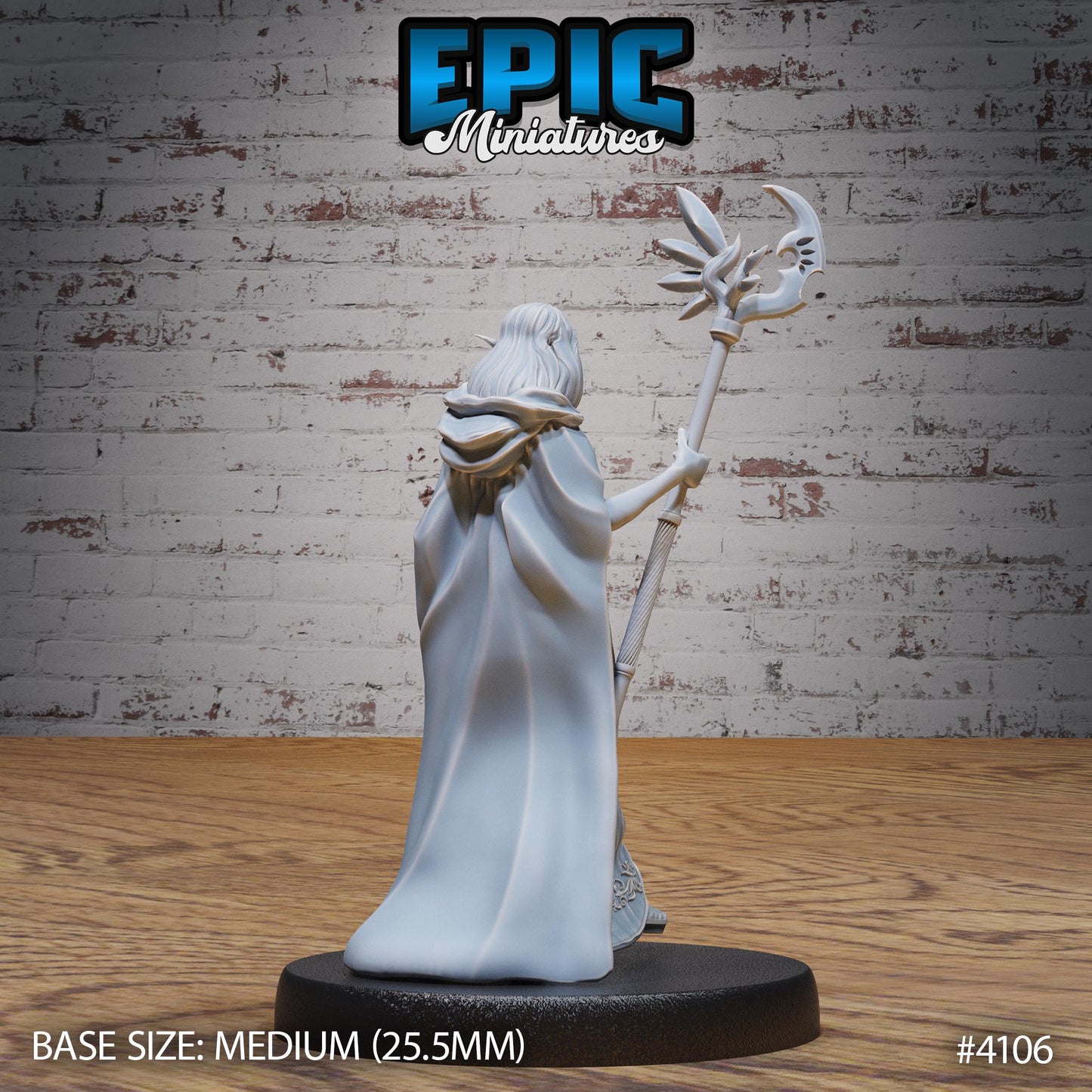 Female Elf Queen (Medium) | Premium DnD Minis | High Quality Resin Miniature | Human, Half-Elf, Drow, Beautiful, Sexy Woman, Magic Staff