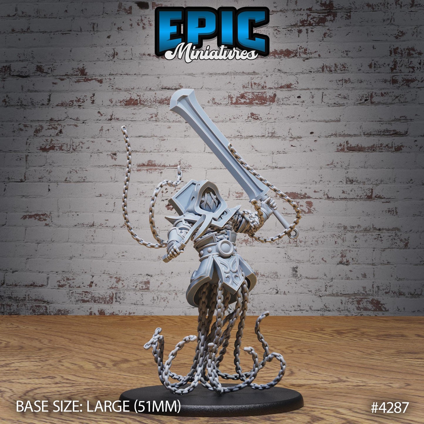 Chain Golem Bundle (Large) | Premium DnD Minis High Quality Resin Miniature | Fantasy, Hell, Chains, Demon, Enemy, Sword, Attack, Beast