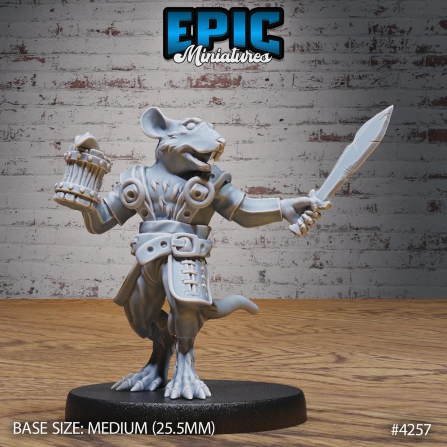 Sewer Rat Tribe Bundle A (Medium) | Premium DnD Minis | High Quality Resin | Fantasy Rats, Bard, Wizard, Cleric, Drunk, Enemy, Beast
