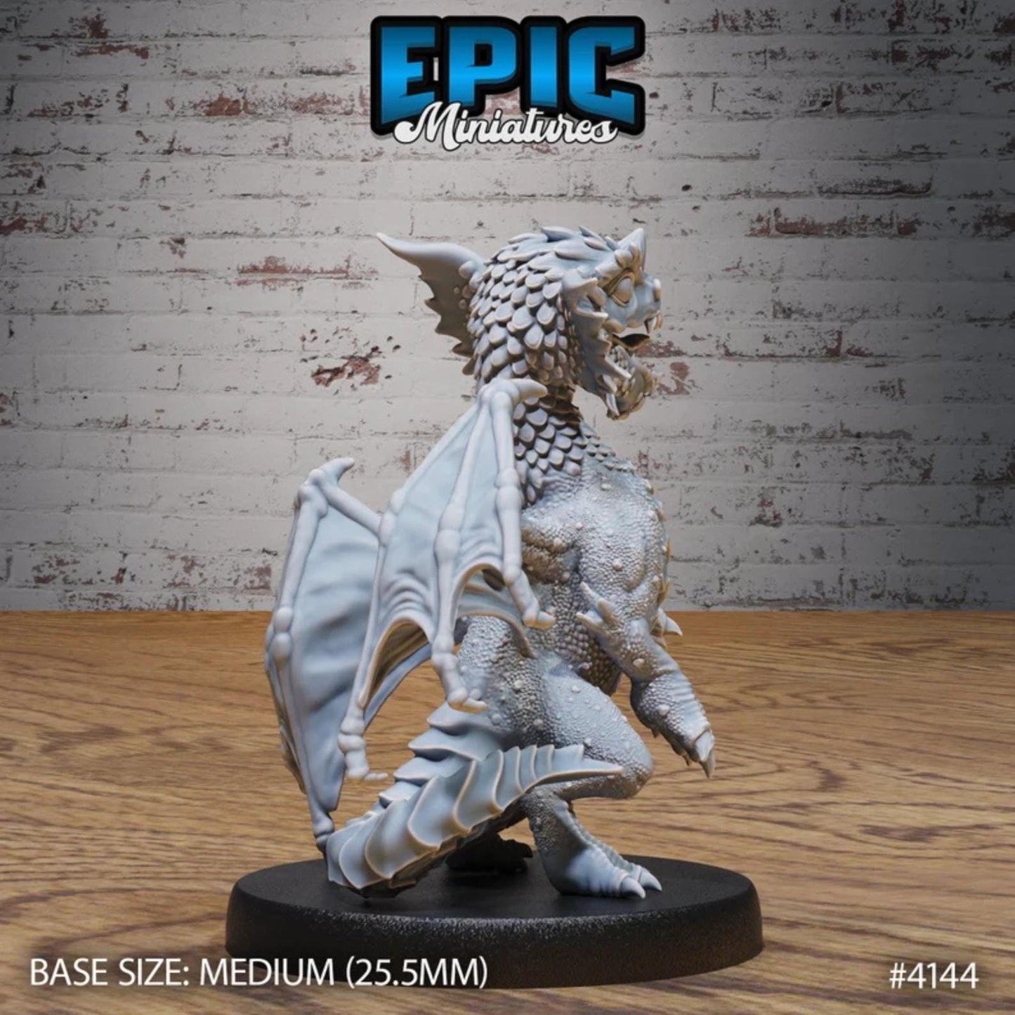 Blue Dragon Wyrmling Miniature (Medium) | Premium DnD Minis | High Quality Resin | Wyvern Mini, Beast, Medium, Cute, Stretching, Wyrm