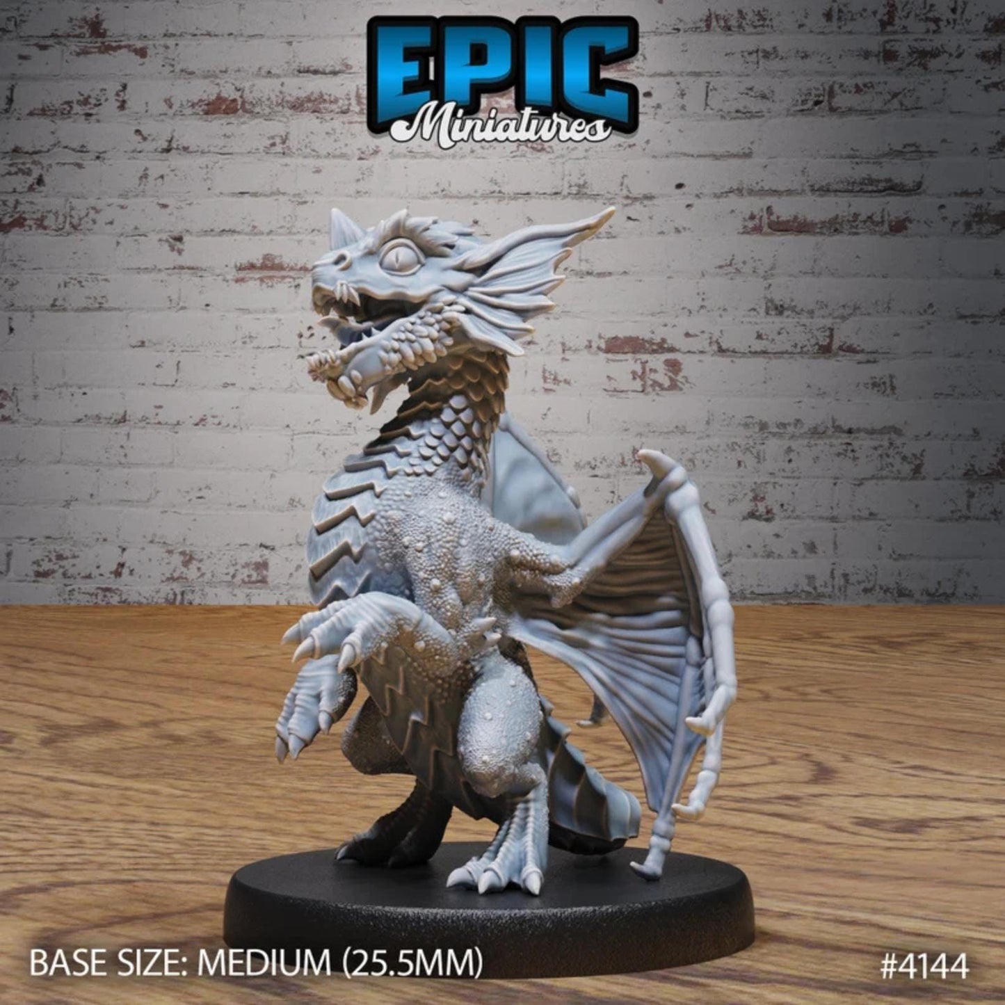 Blue Dragon Wyrmling Miniature (Medium) | Premium DnD Minis | High Quality Resin | Wyvern Mini, Beast, Medium, Cute, Stretching, Wyrm
