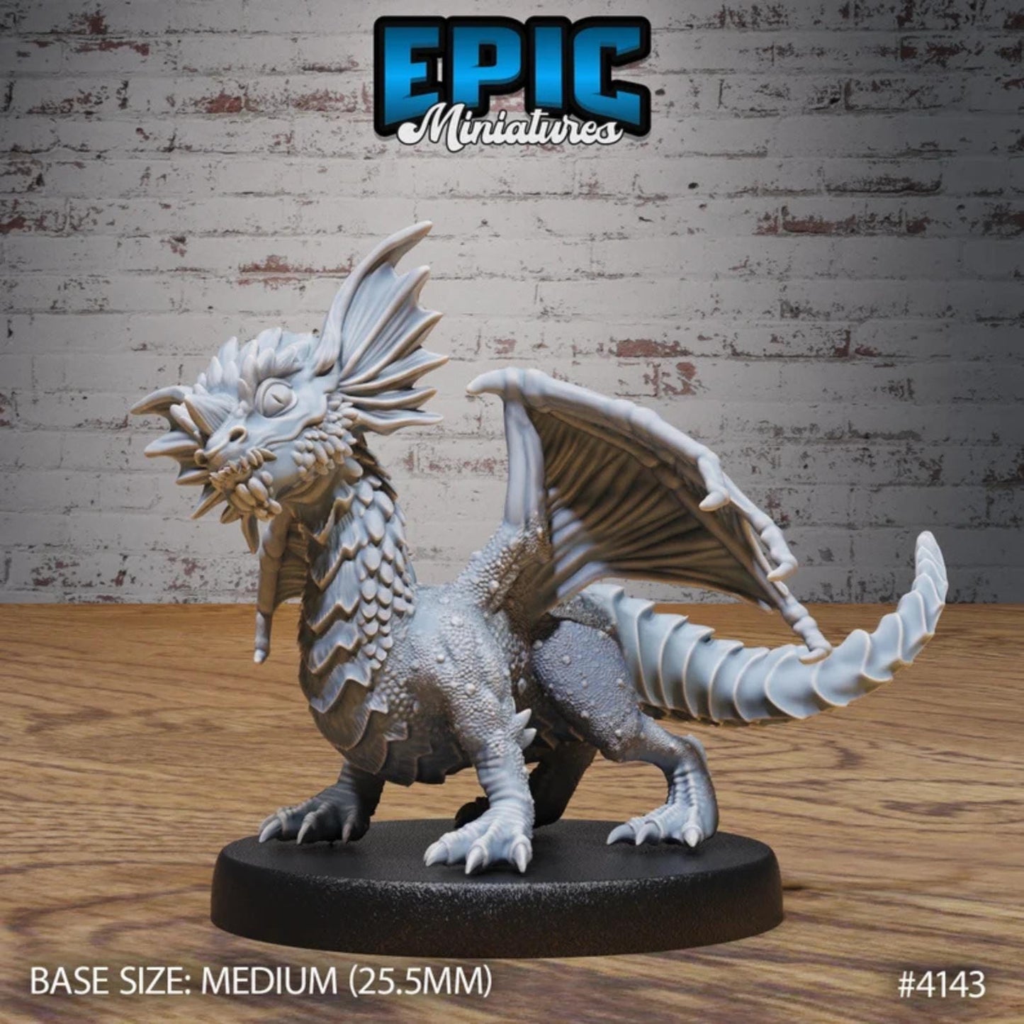 Blue Dragon Wyrmling Miniature (Medium) | Premium DnD Minis | High Quality Resin | Wyvern Mini, Beast, Medium, Cute, Stretching, Wyrm