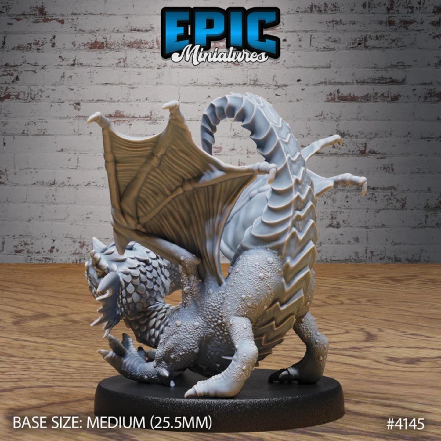 Blue Dragon Wyrmling Miniature (Medium) | Premium DnD Minis | High Quality Resin | Wyvern Mini, Beast, Medium, Cute, Stretching, Wyrm