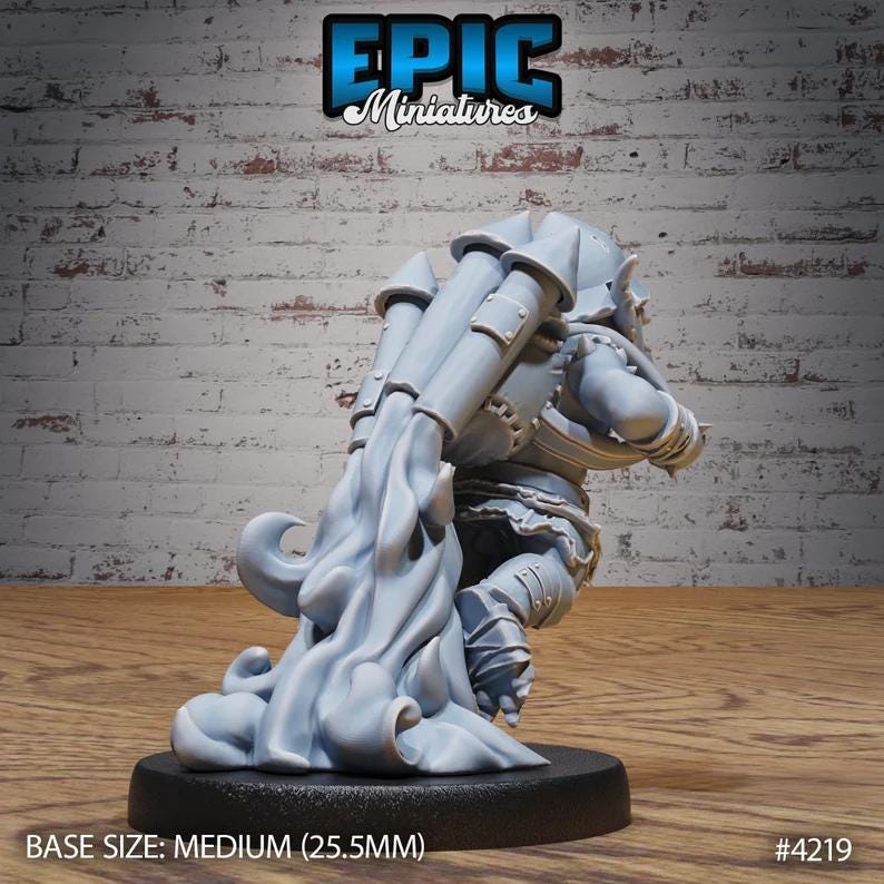 Goblin Miner (Medium) | Premium DnD Minis with High Quality Resin | Fantasy Male Goblin Gnome Miner | Rocket, Torch, Helmet, Bombs, Jetpack