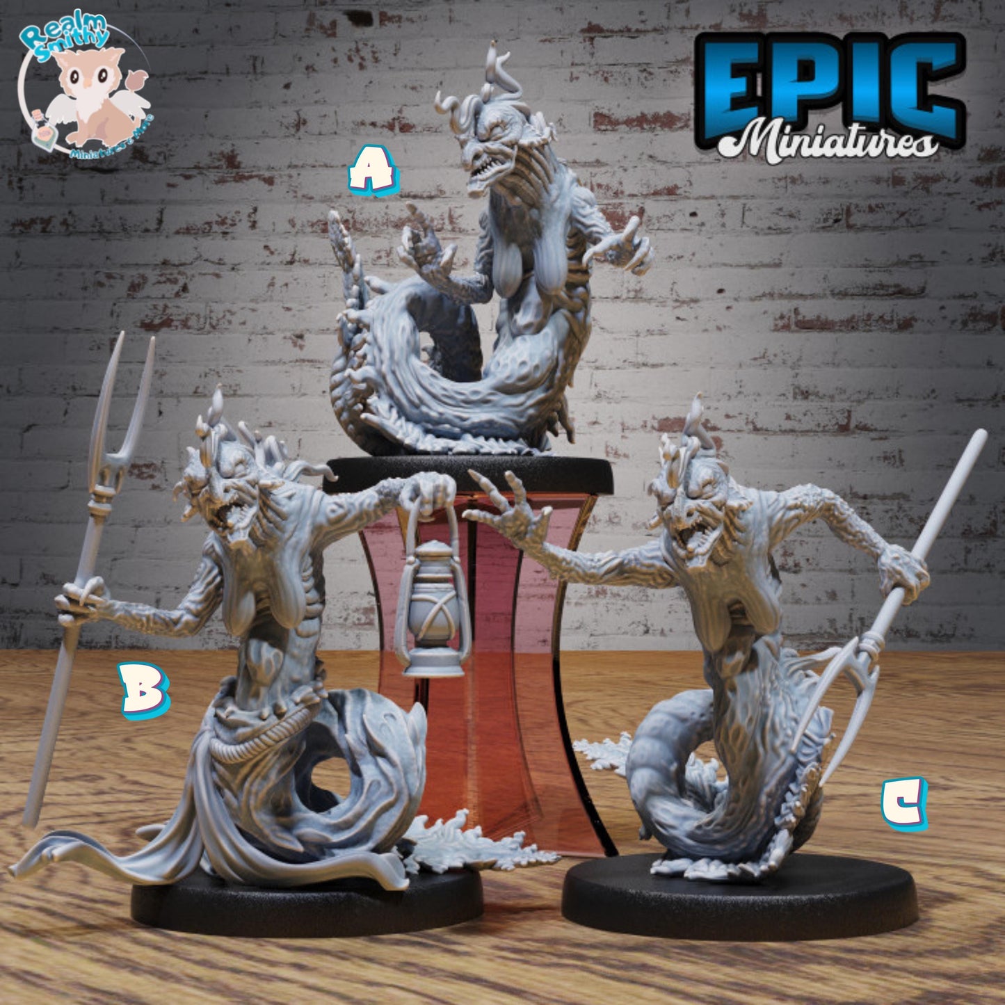 Sewer Hag (Medium) | Premium DnD Minis | High Quality Resin Miniature | Hags, Beast, Witch, Gross, Saggy, Lamp, Spear, Green Sea Water Hag