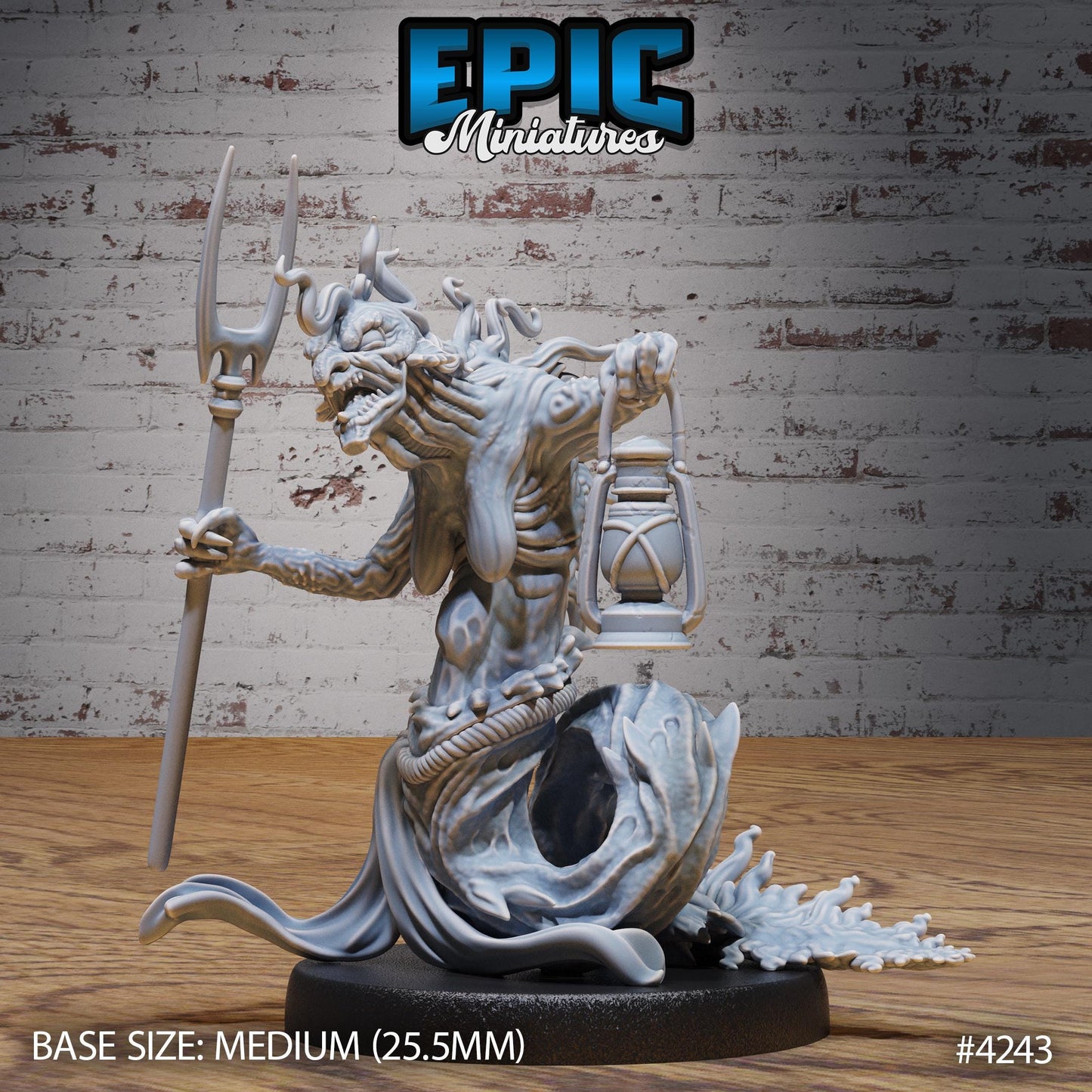 Sewer Hag (Medium) | Premium DnD Minis | High Quality Resin Miniature | Hags, Beast, Witch, Gross, Saggy, Lamp, Spear, Green Sea Water Hag