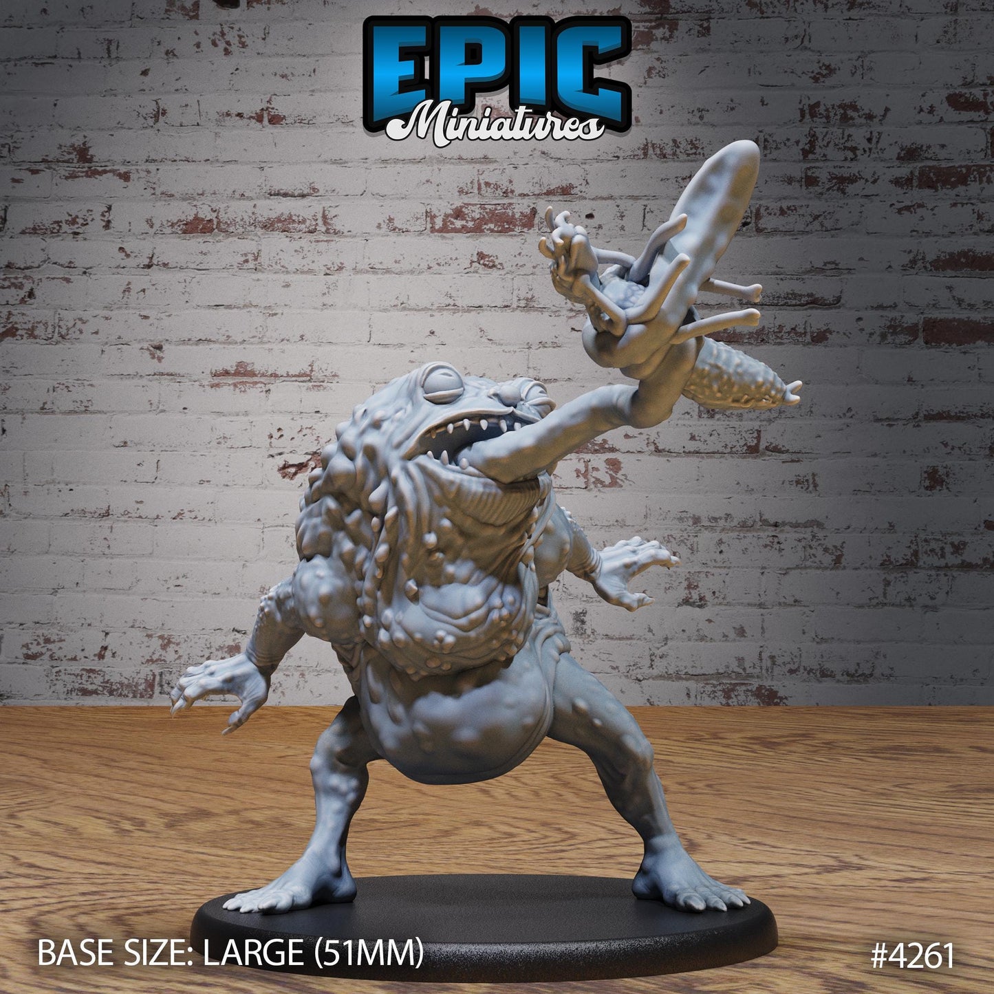 Sewer Toad Miniature (Medium) | Premium DnD Minis | High Quality Resin | Beast, Large, Arms, Frog, Tongue, Bayou, Gross, Eat, Sag, Swamp