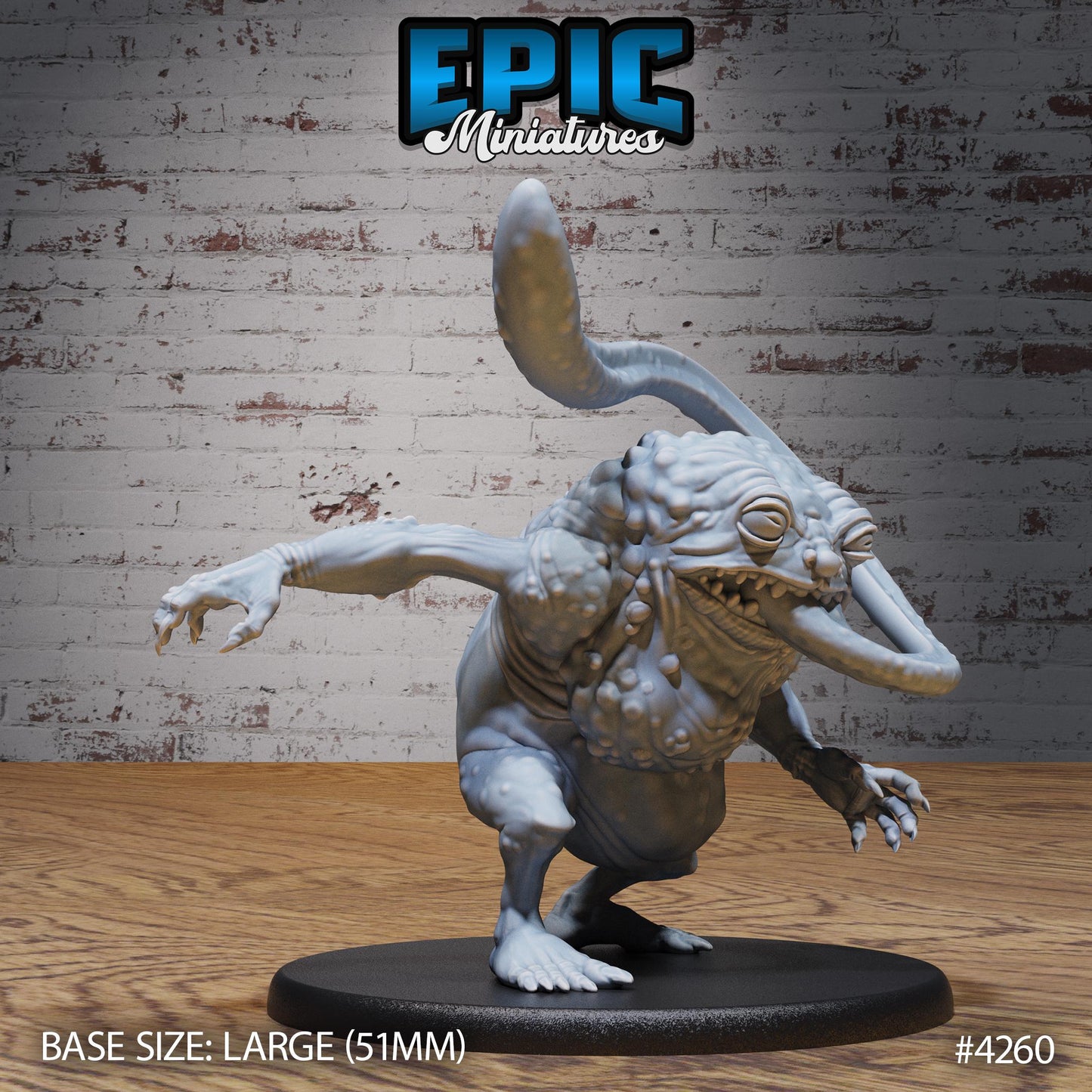 Sewer Toad Miniature (Medium) | Premium DnD Minis | High Quality Resin | Beast, Large, Arms, Frog, Tongue, Bayou, Gross, Eat, Sag, Swamp