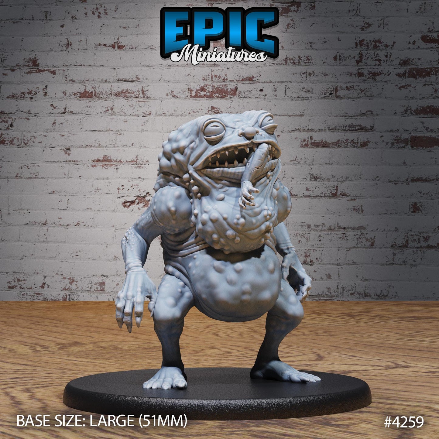 Sewer Toad Miniature (Medium) | Premium DnD Minis | High Quality Resin | Beast, Large, Arms, Frog, Tongue, Bayou, Gross, Eat, Sag, Swamp
