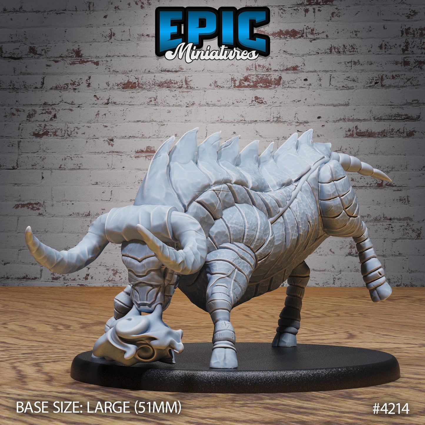 Metal Bull Gorgon Miniature (Large Creature) | Premium DnD Minis | High Quality Resin Miniature | Fantasy, Oxen, Ox, Horns