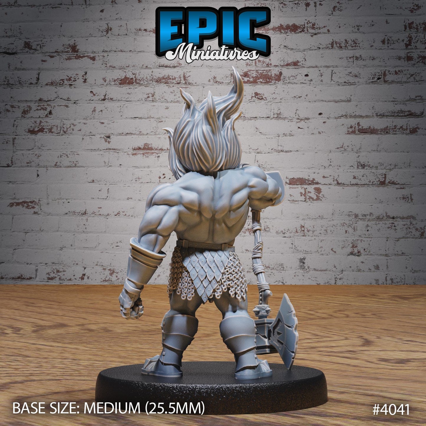 Fire Dwarf Miniature (Medium) | Premium DnD Minis High Quality Resin | Fantasy | Sitting, Attack, Flames, Hair, Fighter, Shield, Gnome