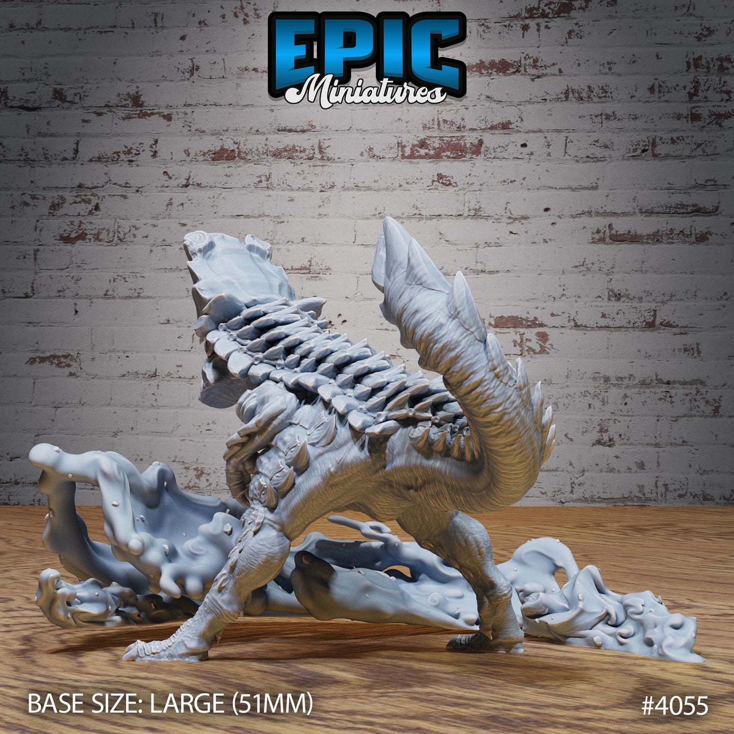 Rockhead Dinosaur (Large) | Premium DnD Minis | High Quality Resin | T-Rex, Roar, Rock, Wave, Water, Lizard, Encounter, Beast