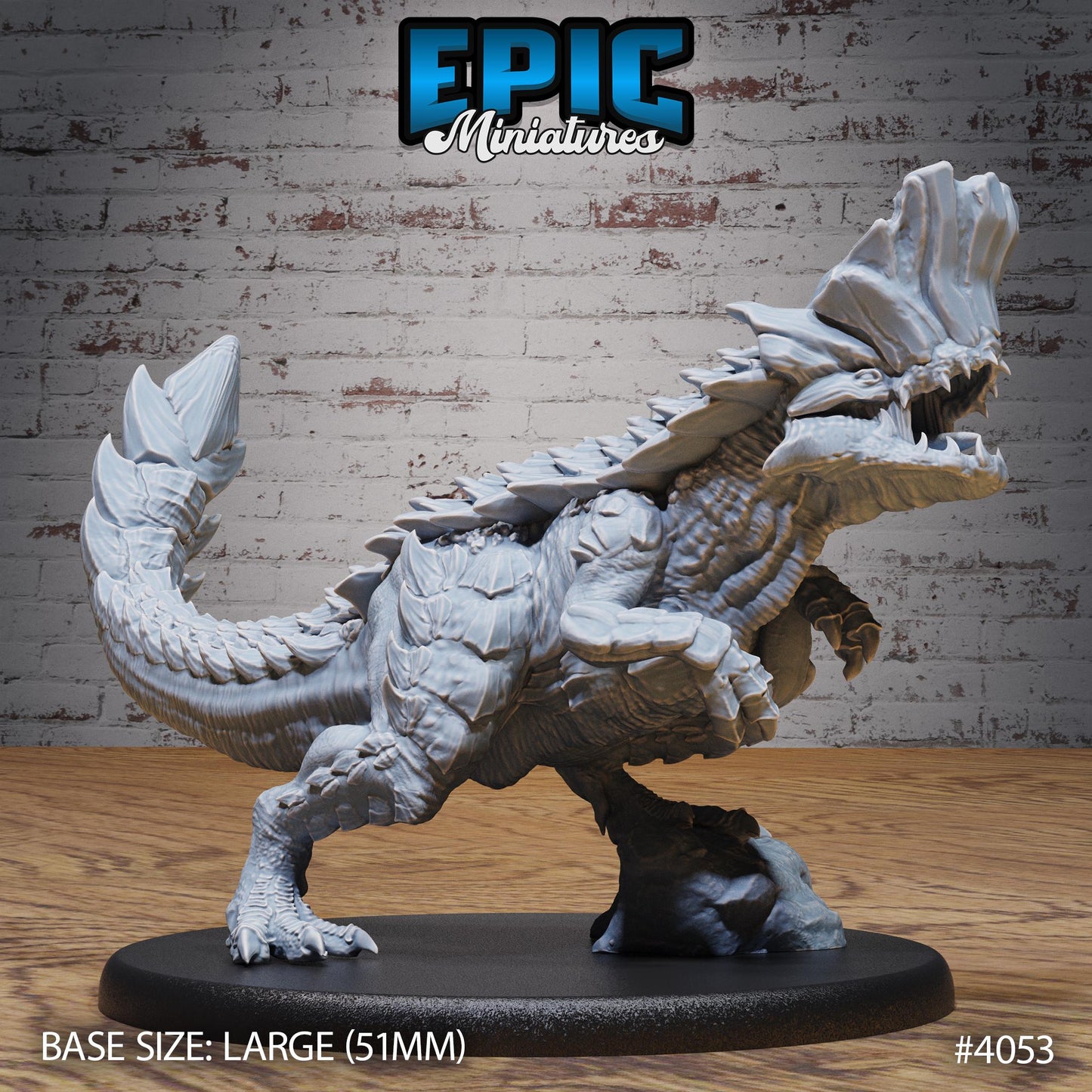 Rockhead Dinosaur (Large) | Premium DnD Minis | High Quality Resin | T-Rex, Roar, Rock, Wave, Water, Lizard, Encounter, Beast