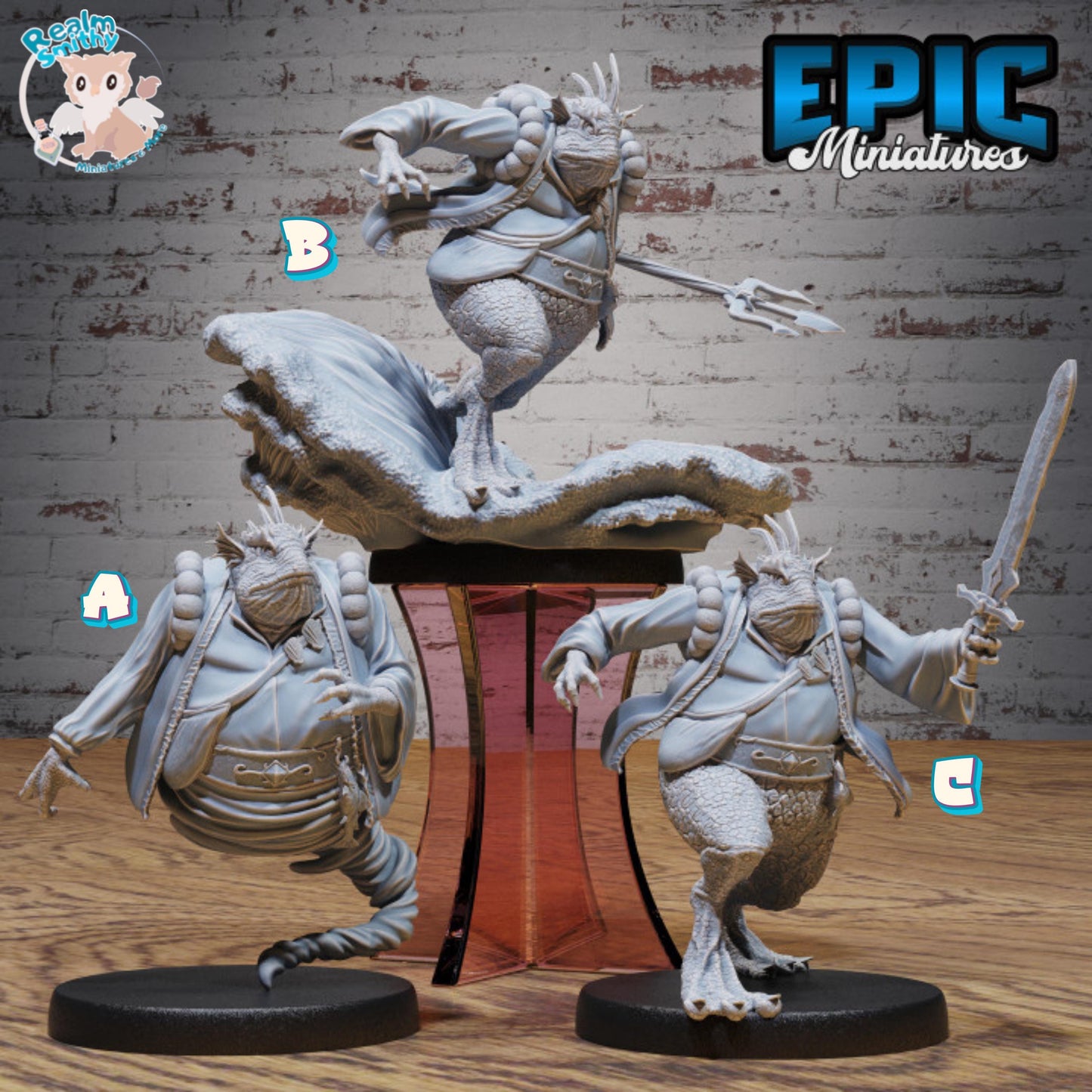 Marid Classic Miniature (Medium) | Premium DnD Minis High Quality Resin | Fantasy | Frog Genie Elemental Grung Water Toad Bull Amphibian