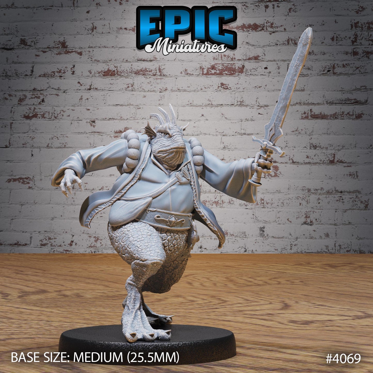Marid Classic Miniature (Medium) | Premium DnD Minis High Quality Resin | Fantasy | Frog Genie Elemental Grung Water Toad Bull Amphibian