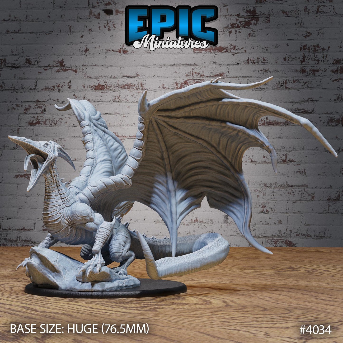 Pterosaur Dragon Miniature (Huge) | Premium DnD Miniatures | High Quality Resin | Wyrm, Wyvern, Wings, Lizard, Attack, Enemy, Dinosaur