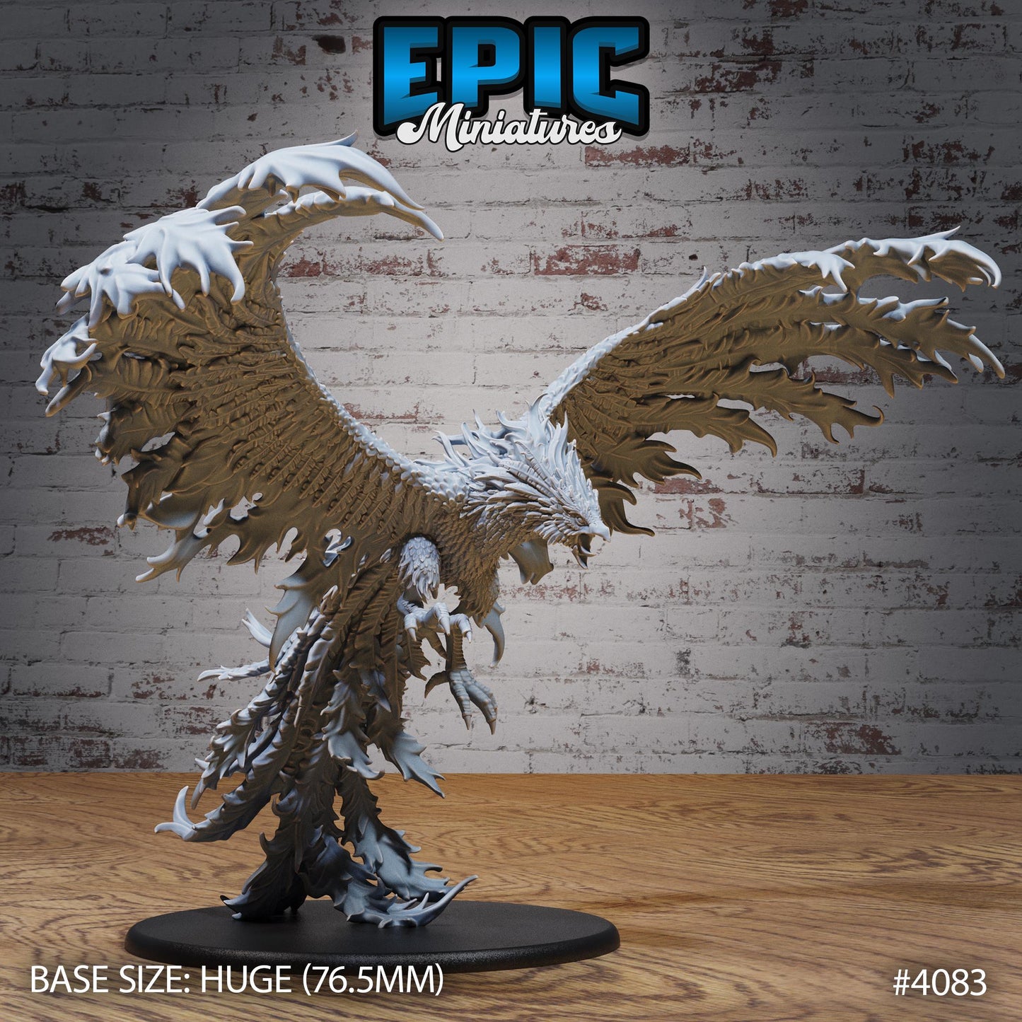Primordial Phoenix Miniature (Huge) | Premium DnD Minis | High Quality Resin | Flame, Fire, Dragon, Feathers, Flying, Beast, Flames, HP
