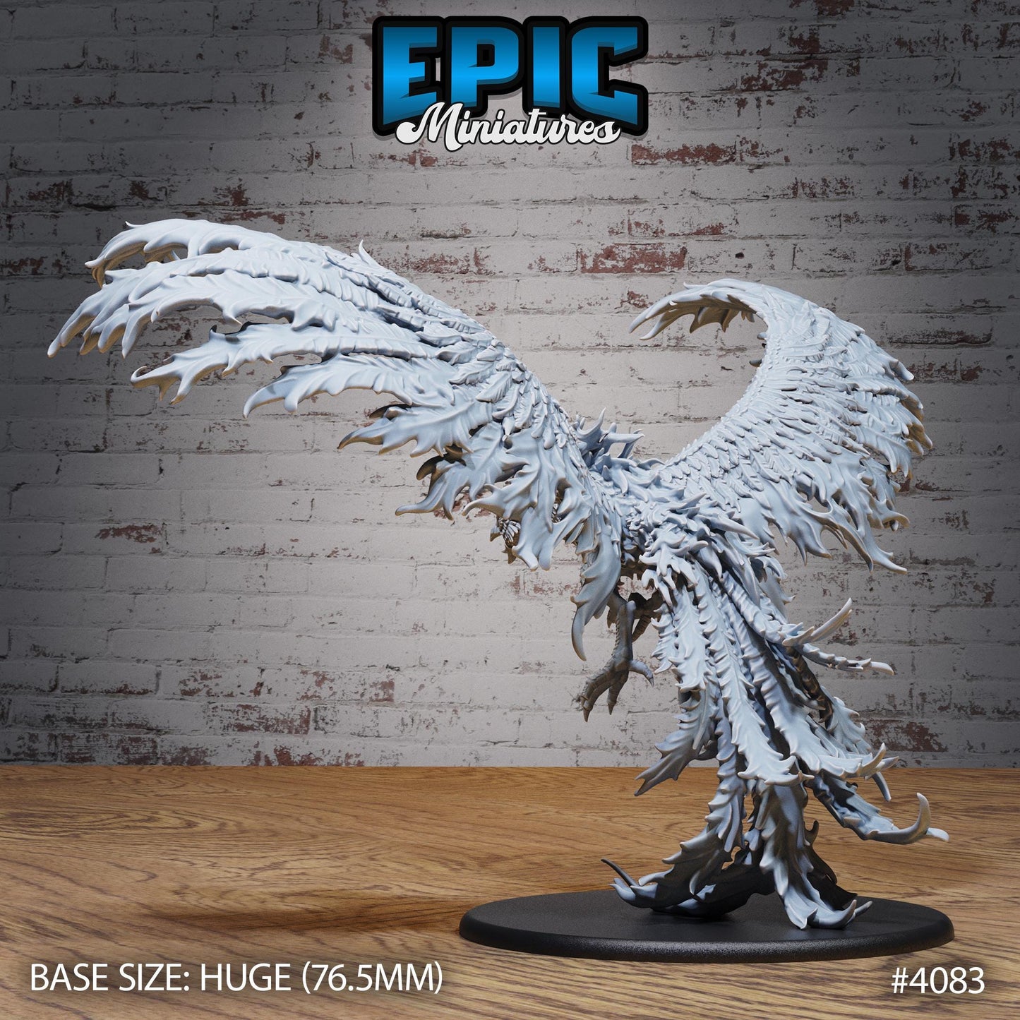Primordial Phoenix Miniature (Huge) | Premium DnD Minis | High Quality Resin | Flame, Fire, Dragon, Feathers, Flying, Beast, Flames, HP