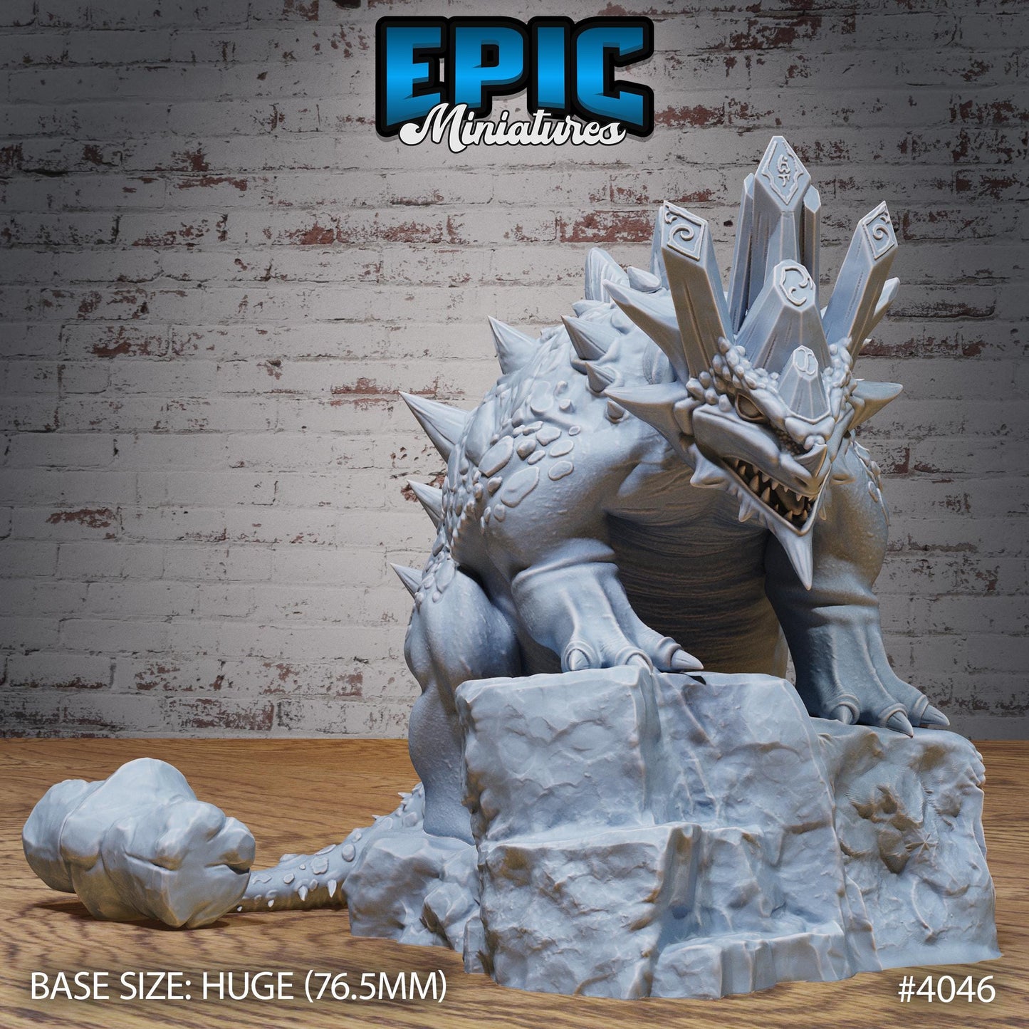 Hammertail Dinosaur Miniature (Huge) | Premium DnD Minis | High Quality Resin | Hammer Tail, Ankylosaurus, Dino, Beast, Spikes, Stegosaurus