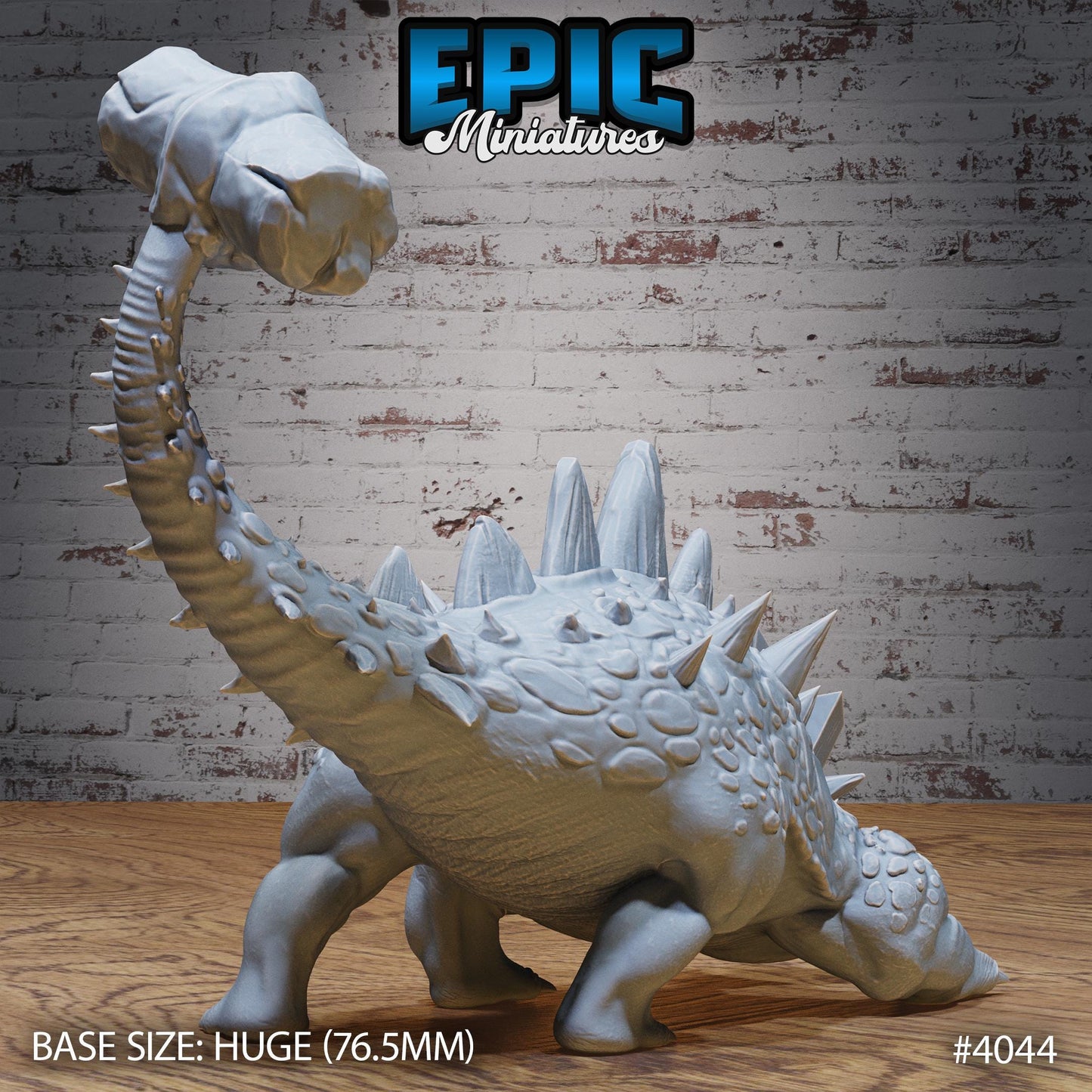 Hammertail Dinosaur Miniature (Huge) | Premium DnD Minis | High Quality Resin | Hammer Tail, Ankylosaurus, Dino, Beast, Spikes, Stegosaurus