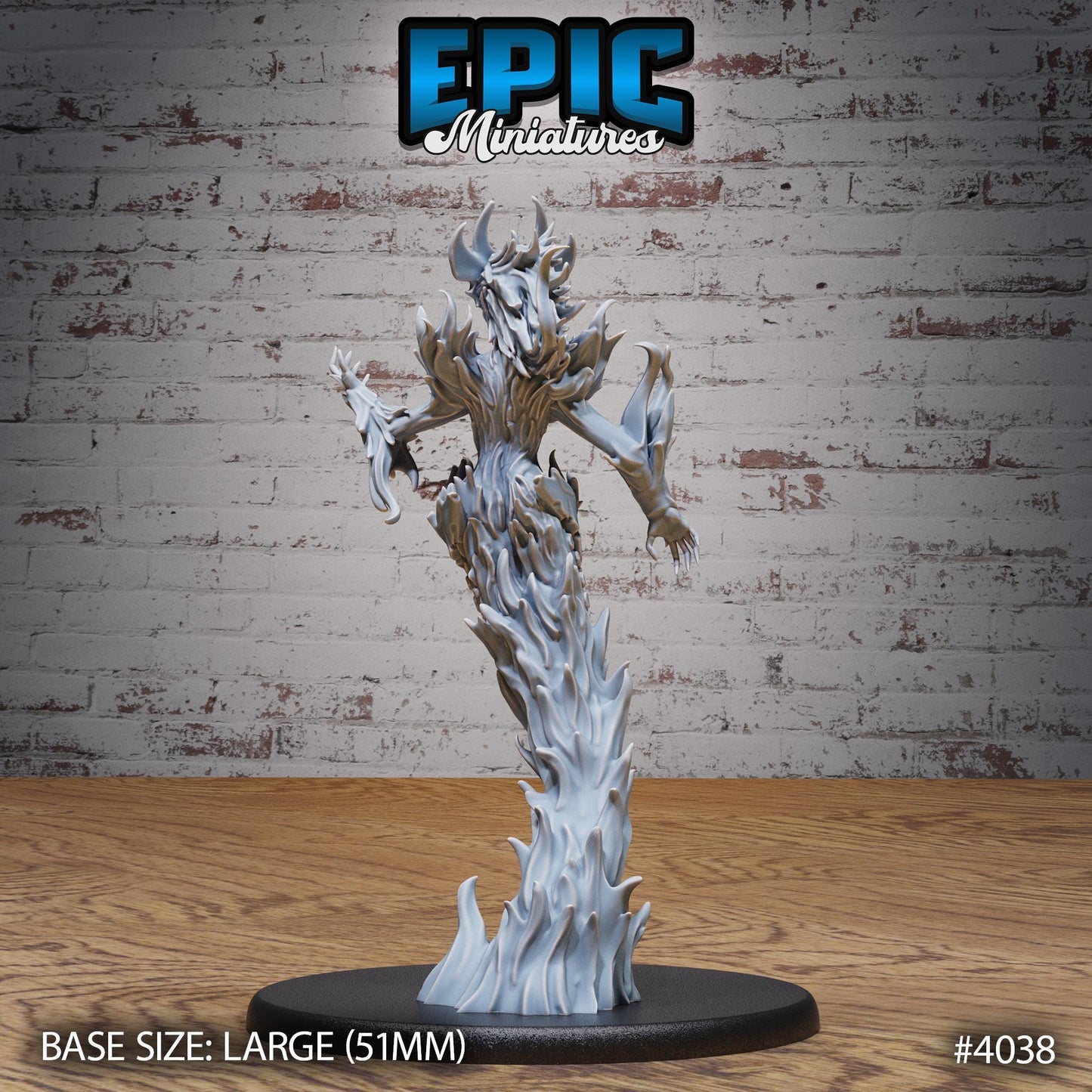 Female Fire Elemental Miniature (Large) | Premium DnD Minis | High Quality Resin Miniature | Fantasy, Flames, Sword, Magic. Ice
