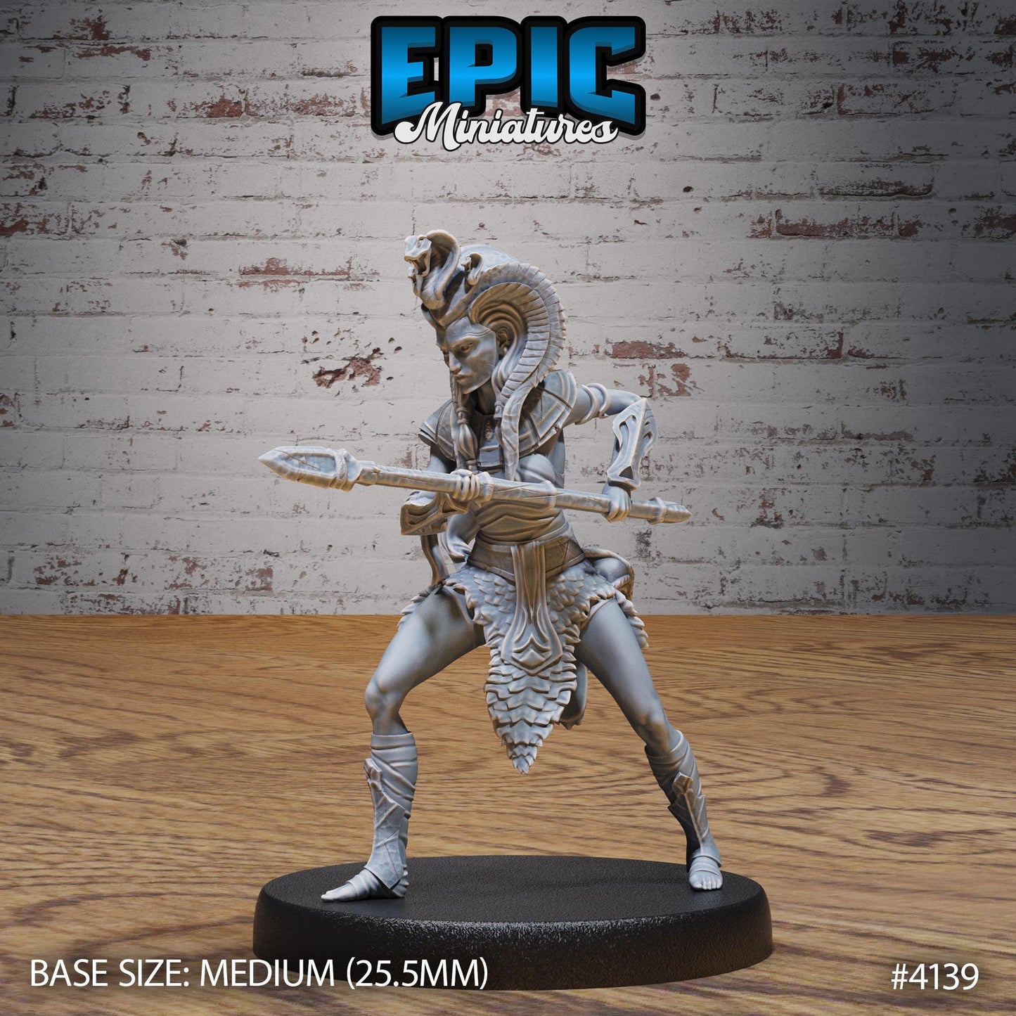 Female Cleopatra Royal Guard Miniature (Medium) | Premium DnD Minis High Quality Resin | Fantasy, Mummy, Snake, Desert, Pyramid
