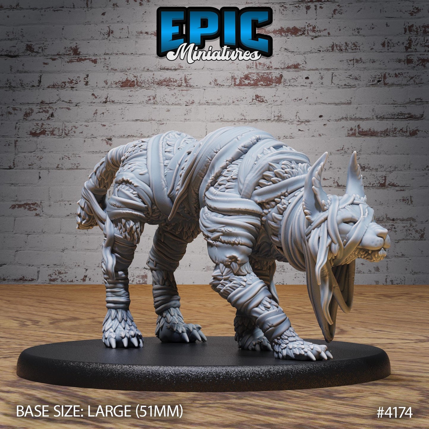 Lynx Mummy Miniature (Large) | Premium DnD Minis High Quality Resin | Beast, Anubis, Desert, Lion, Sphinx Pyramid Enemy, Pounce, Mummified