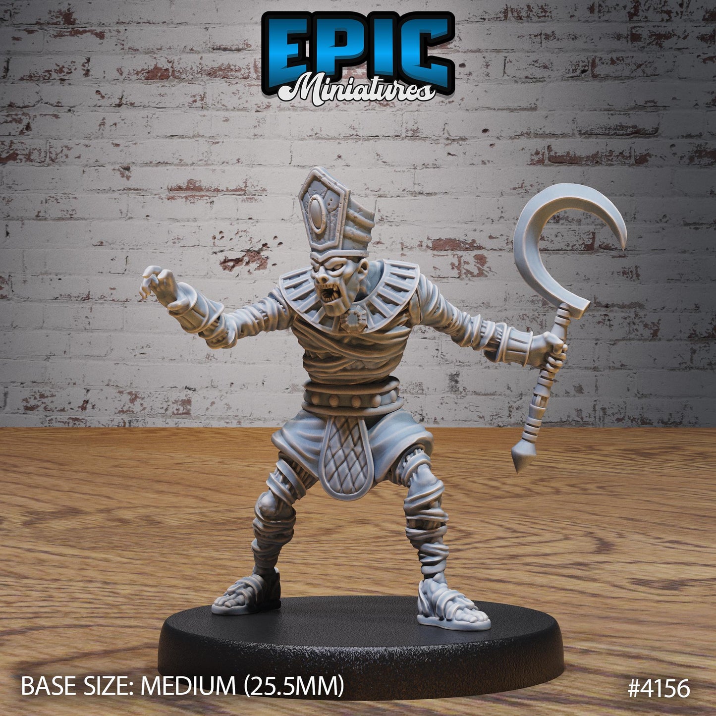 Ancient Egyptian High Priest Miniature (Medium) | Premium DnD Minis High Quality Resin | Fantasy, Mummy, Tomb, Magic, Scythe