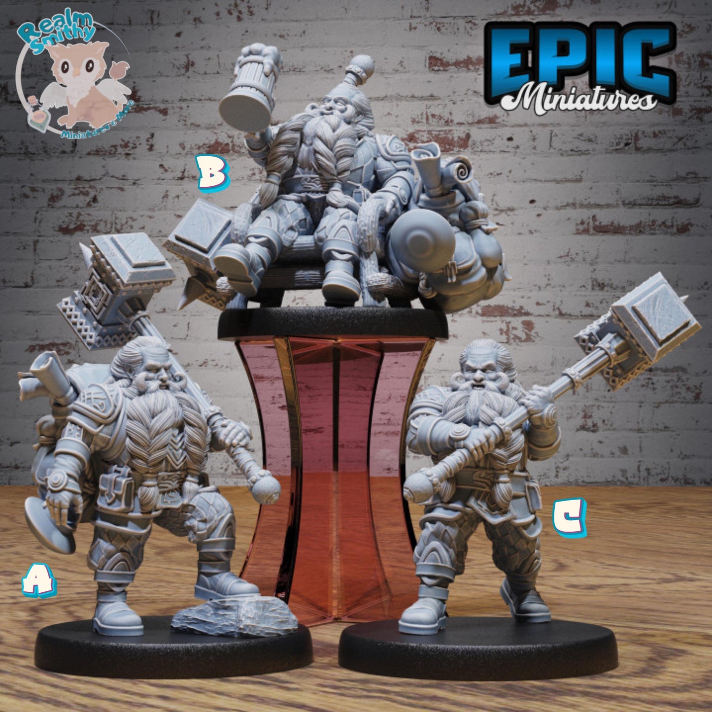 Male Dwarf Traveler Bundle (Medium) | Premium DnD Minis | High Quality Resin | Fantasy Dwarf