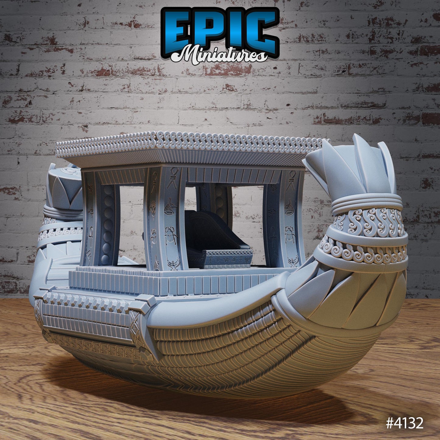 Ancient Egyptian River Boats Miniature | Premium DnD Minis High Quality Resin | Straw Boat, Paddles, Oar, Cruise, Jungle Desert, Egypt