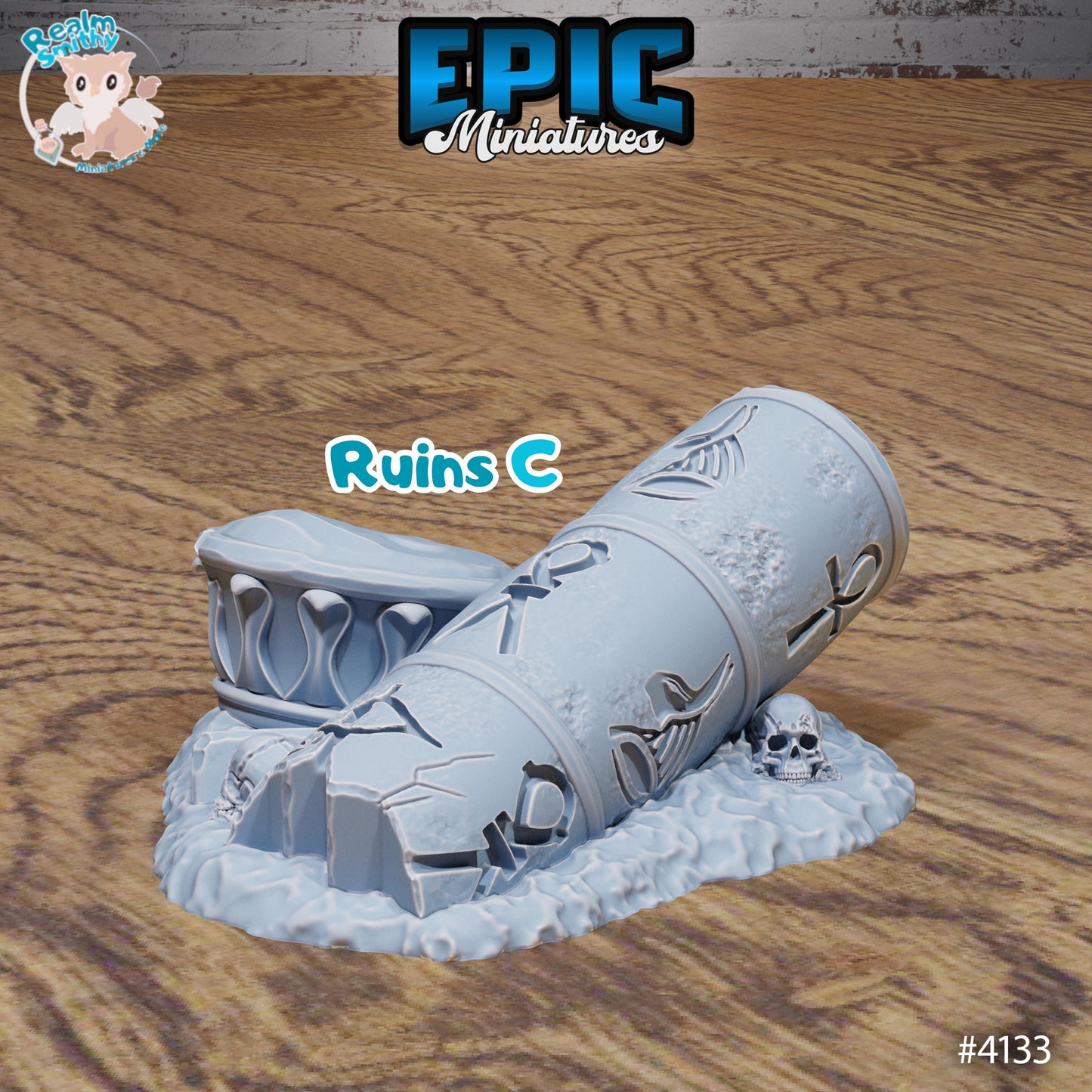 Ancient Egyptian Destroyed Ruins (Bundle C) | Premium DnD Minis High Quality Resin | Ankh, Horus, Environment, Pharaoh, Scatter, Broken
