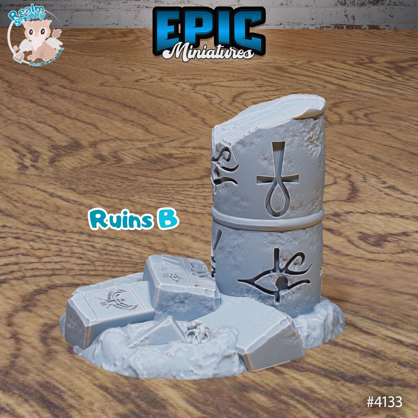 Ancient Egyptian Destroyed Ruins (Bundle C) | Premium DnD Minis High Quality Resin | Ankh, Horus, Environment, Pharaoh, Scatter, Broken