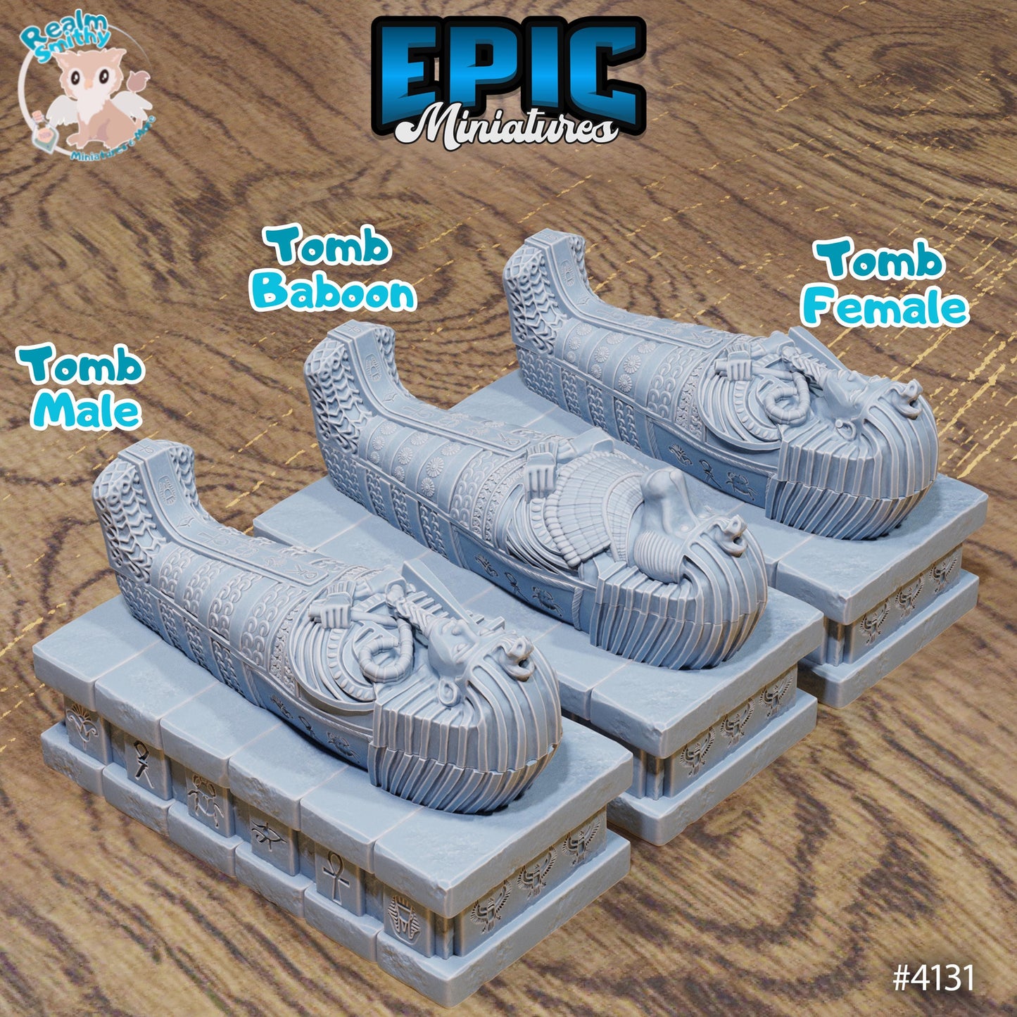 Ancient Egyptian Sarcophagus Miniatures (Bundle E) | Premium DnD Minis High Quality Resin | Sphinx, Terrain, Tomb, Grave, Sarcophagi, Tombs
