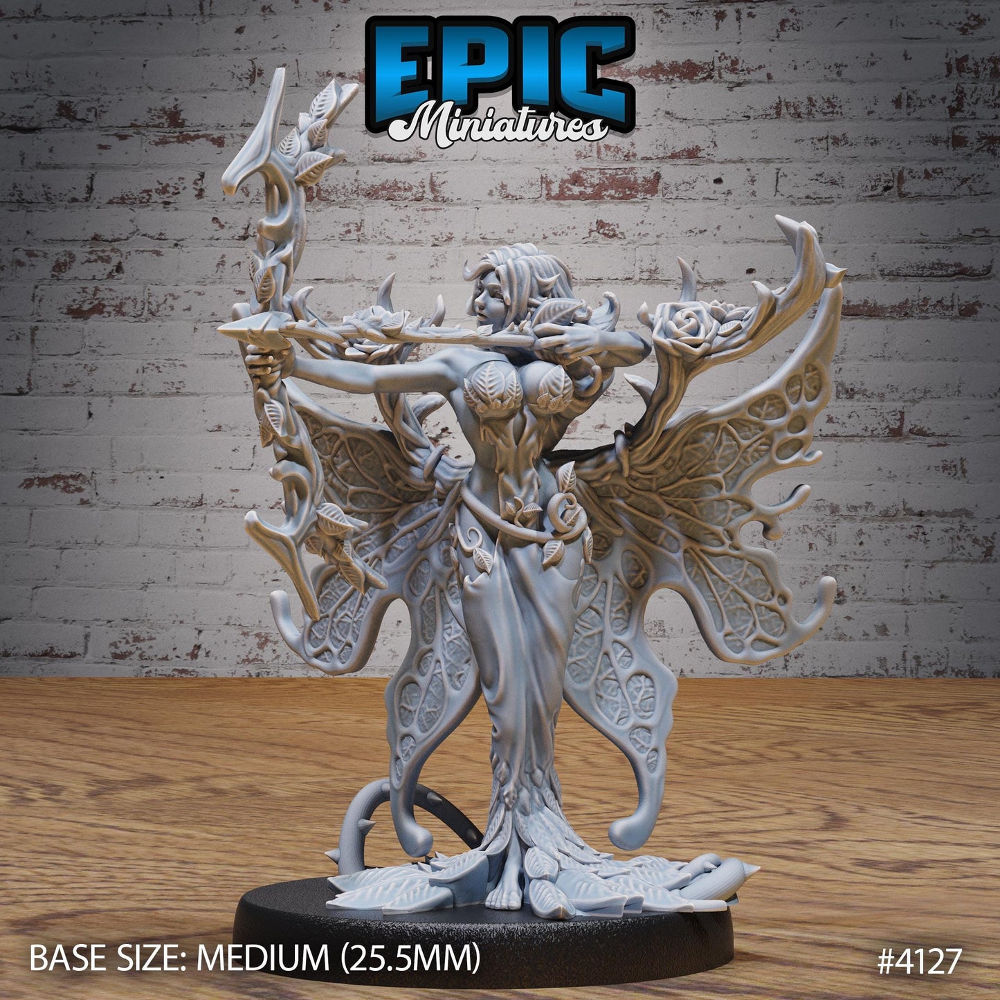 Rose Fairy (Medium) | Premium DnD Minis | High Quality Resin Miniature | Fantasy, Flowers, Vines, Female, Woman Breasts, Flower, Beautiful