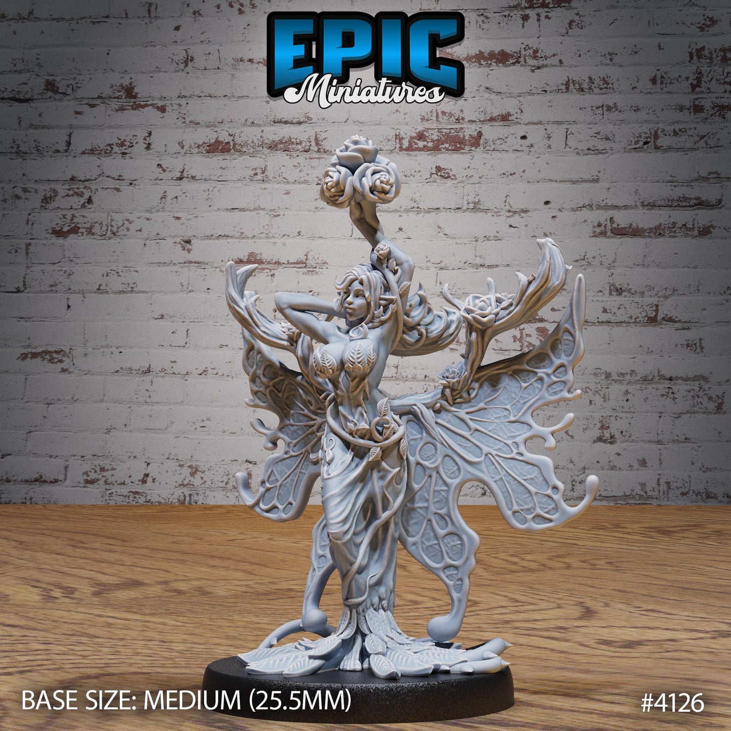 Rose Fairy (Medium) | Premium DnD Minis | High Quality Resin Miniature | Fantasy, Flowers, Vines, Female, Woman Breasts, Flower, Beautiful