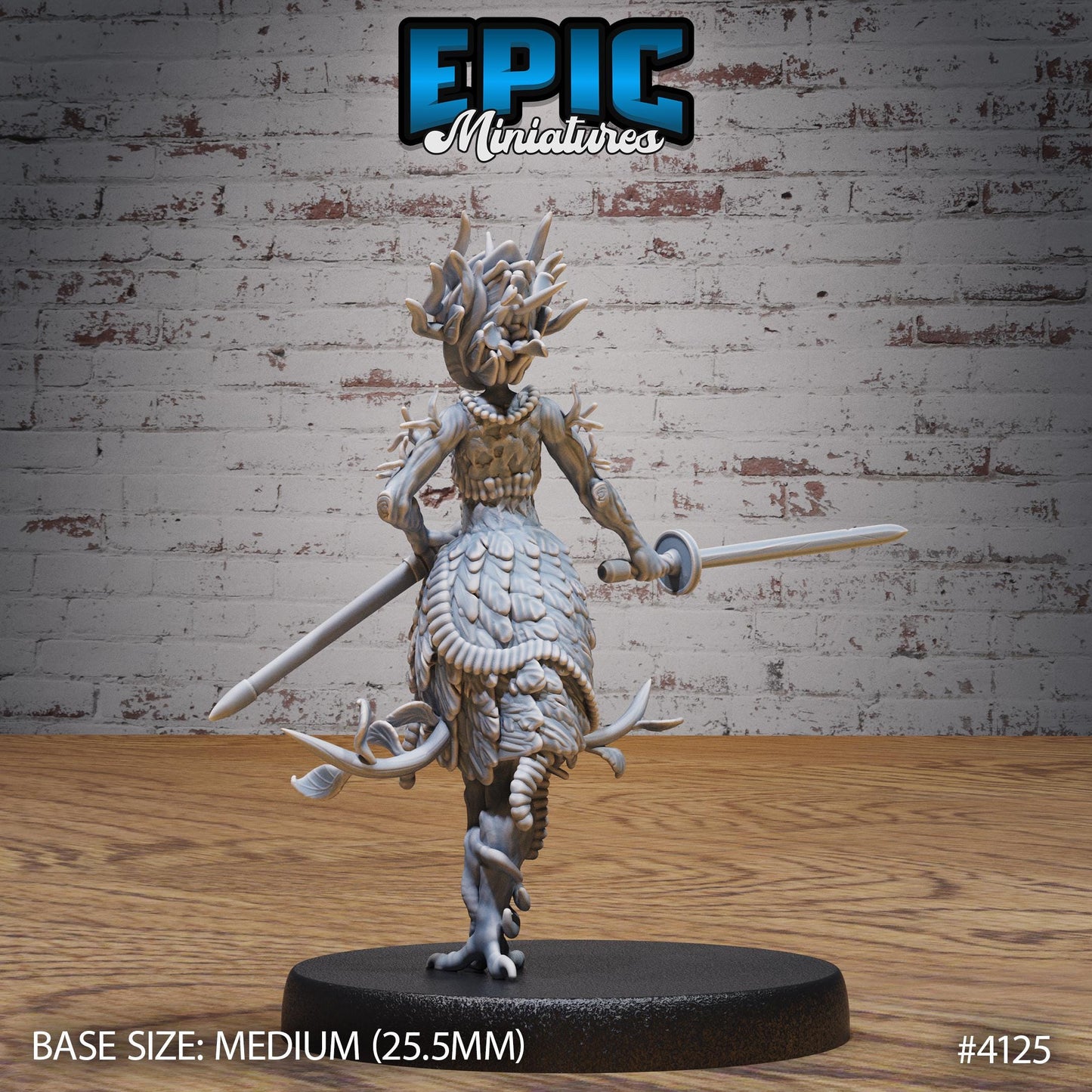 Female Nut Dryad Miniature (Medium) | Premium DnD Minis High Quality Resin | Fantasy, Witch, Fairy, Cute, Walnut, Sword Fighter