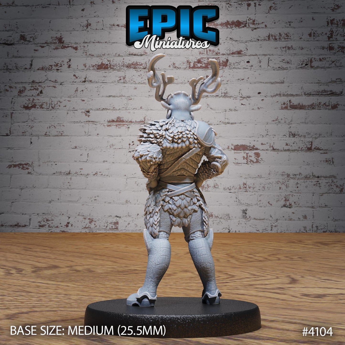 Male Woodland Knight Miniature (Medium) | Premium DnD Minis High Quality Resin | Fantasy, Druid, Antlers, Ranger, Bow, Crouch