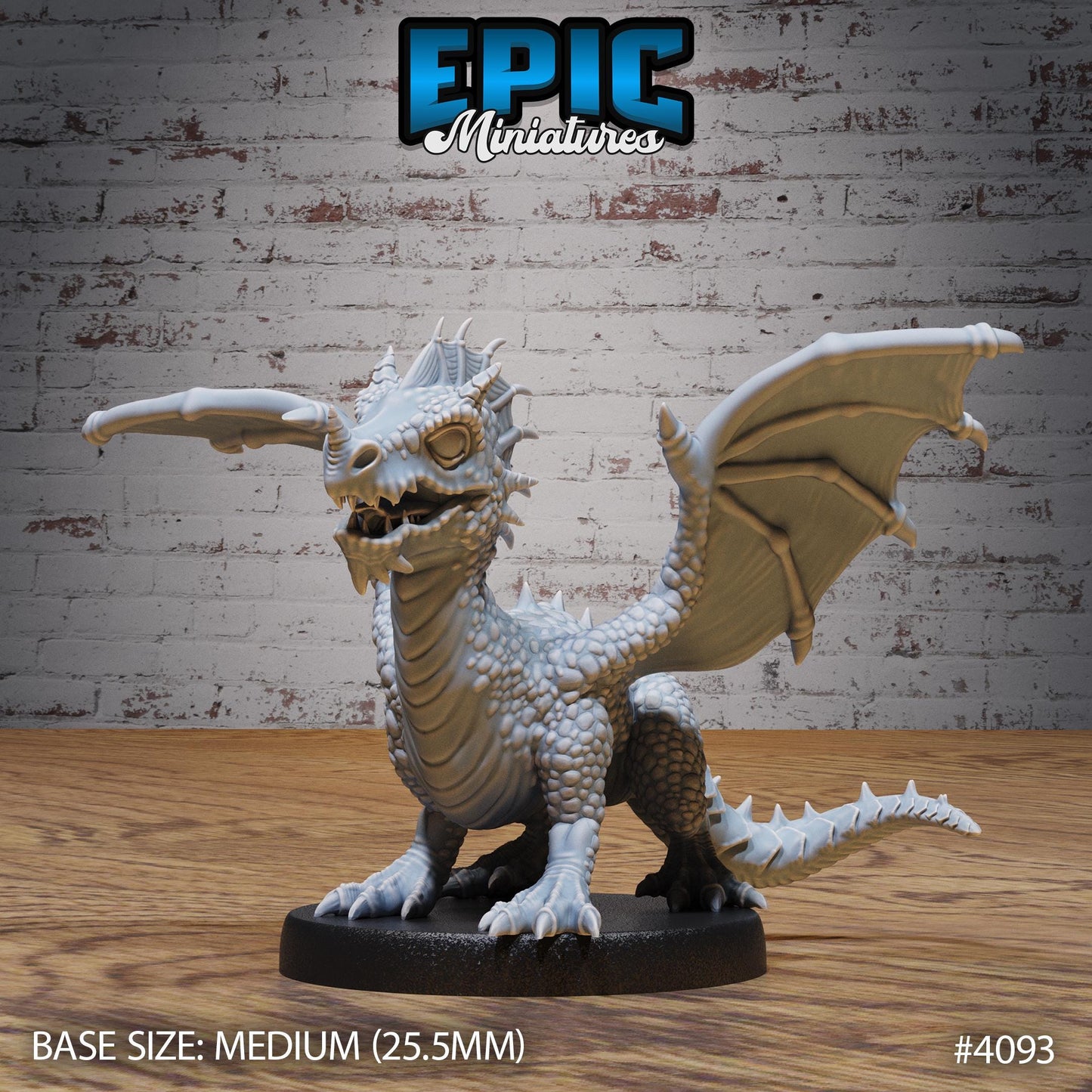 Green Dragon Wyrmling Miniature (Medium) | Premium DnD Minis High Quality Resin | Fantasy | Baby, Adorable, Cute, Eating Wyvern, Dragonling