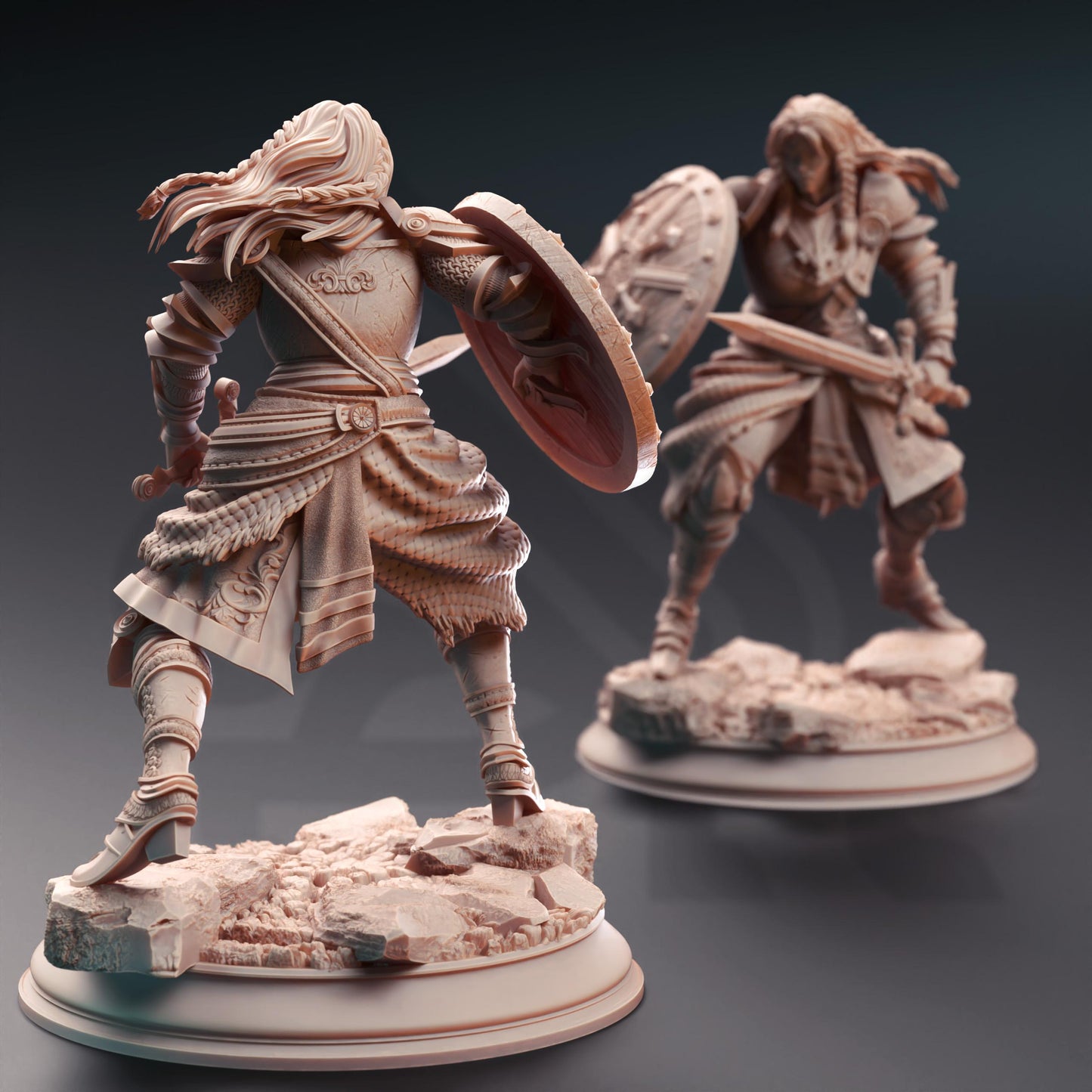 Jorjie of Hvirnam, Female Fighter (Medium) | 32mm Hero Scale | Premium DnD Miniature High Quality Resin | DM Stash