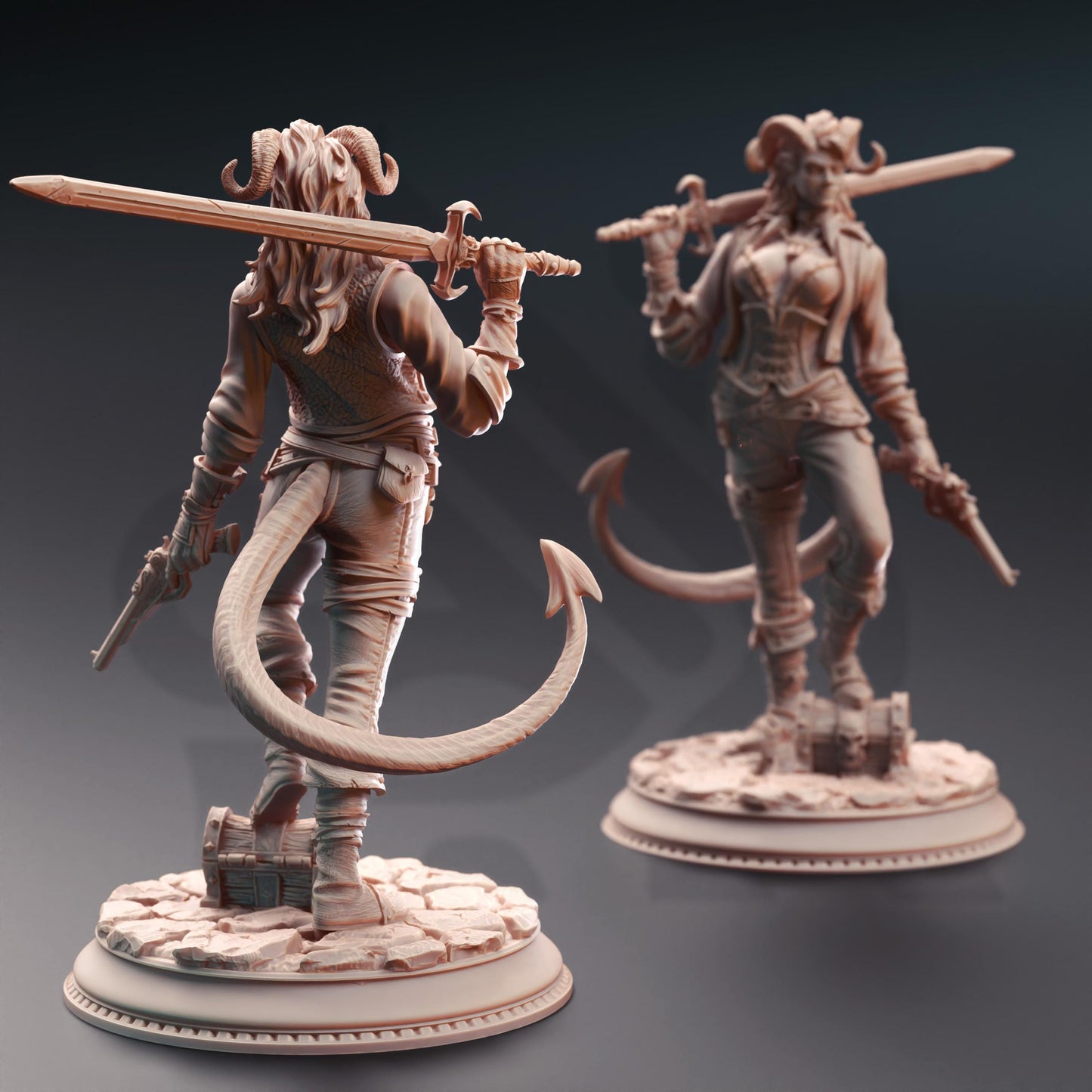 Syntheia the Daring - Tiefling Scoundrel (Medium) | 32mm Hero Scale | Premium DnD Miniature High Quality Resin | DM Stash