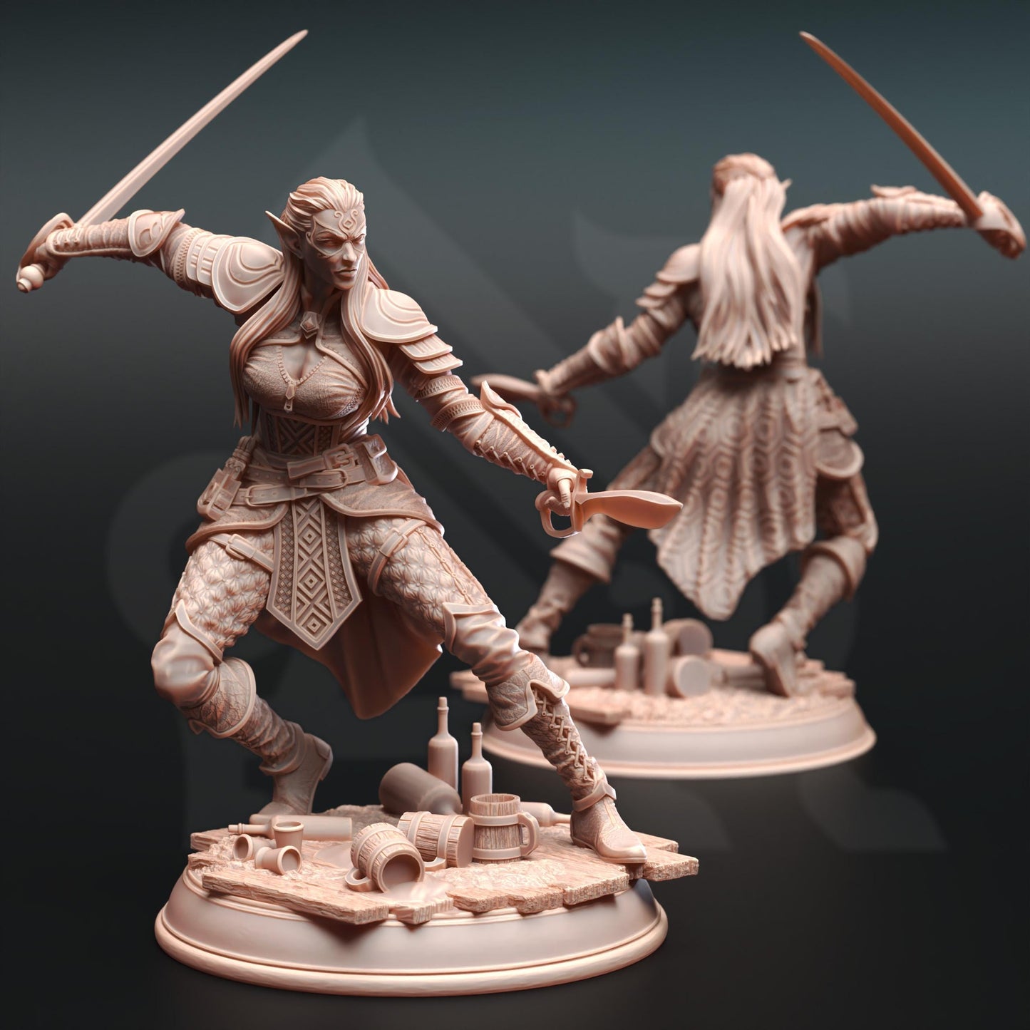 Hali Brookes - Water Elemi Rogue (Medium) | 32mm Hero Scale | Premium DnD Miniature High Quality Resin | DM Stash