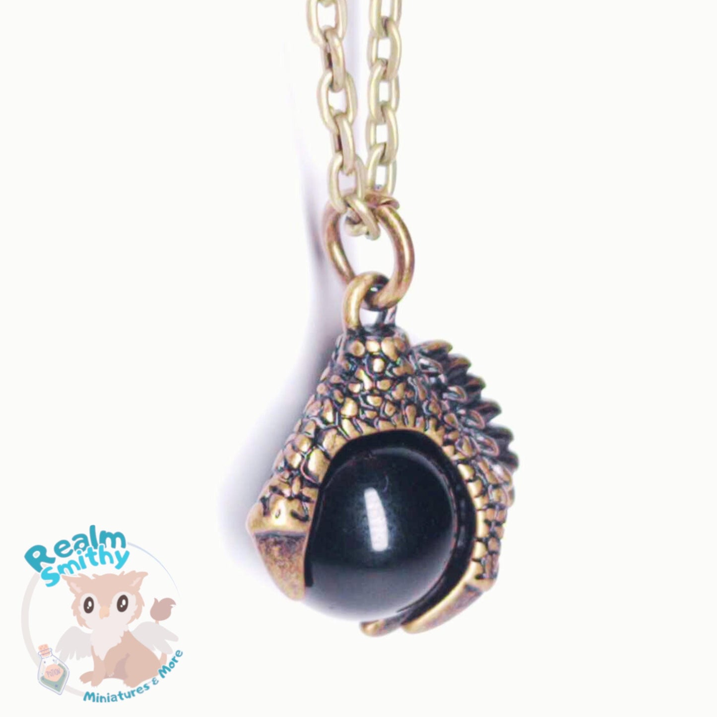 Dragon Foot Necklace | Premium Quality Dragon Foot Holding Orb Necklace | Medium 18 Inch Length | Dungeons and Dragons, DnD, Fantasy Jewelry