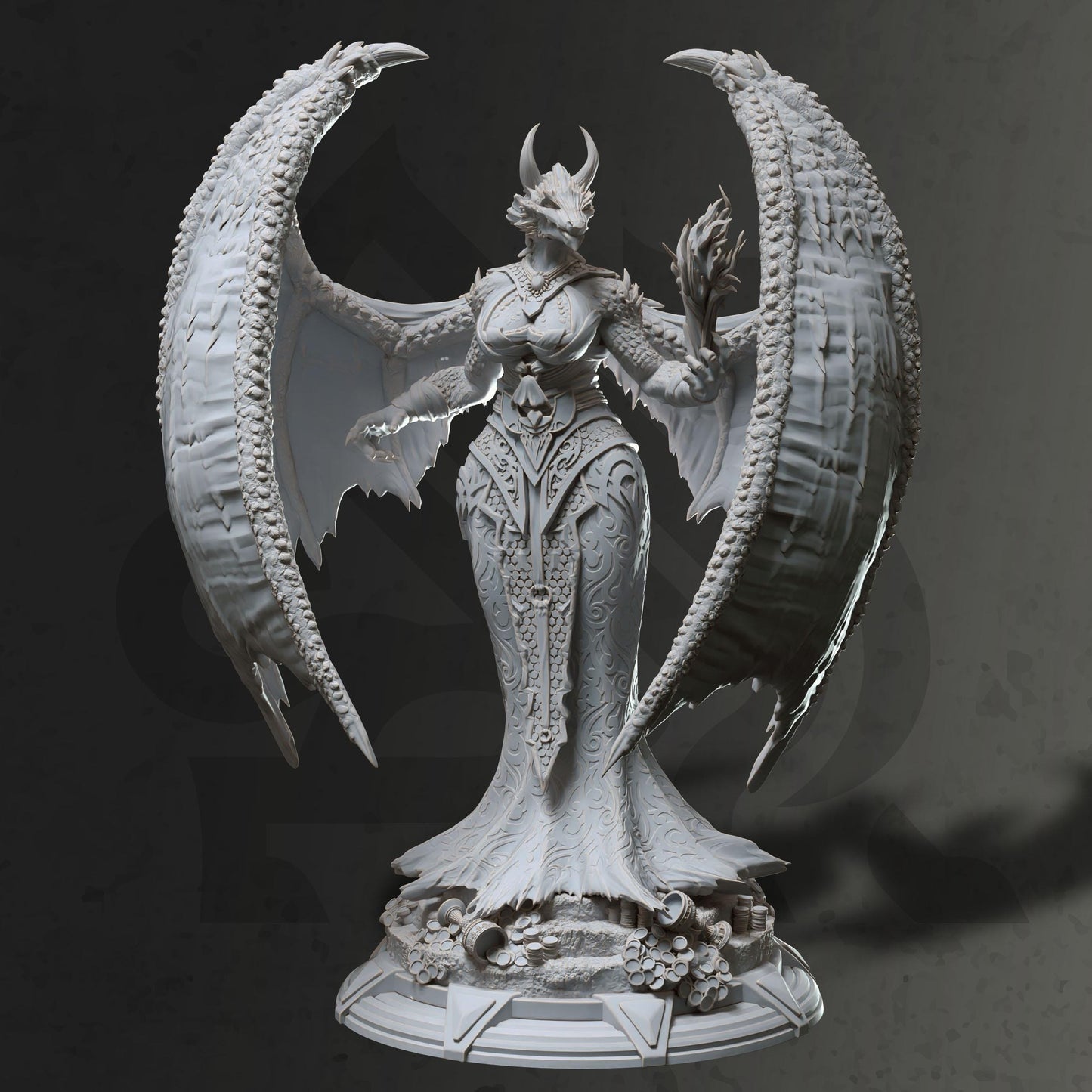 Dragon Warlock - Tharvaya (Medium) | 32mm Hero Scale | Premium DnD Miniature High Quality Resin | DM Stash