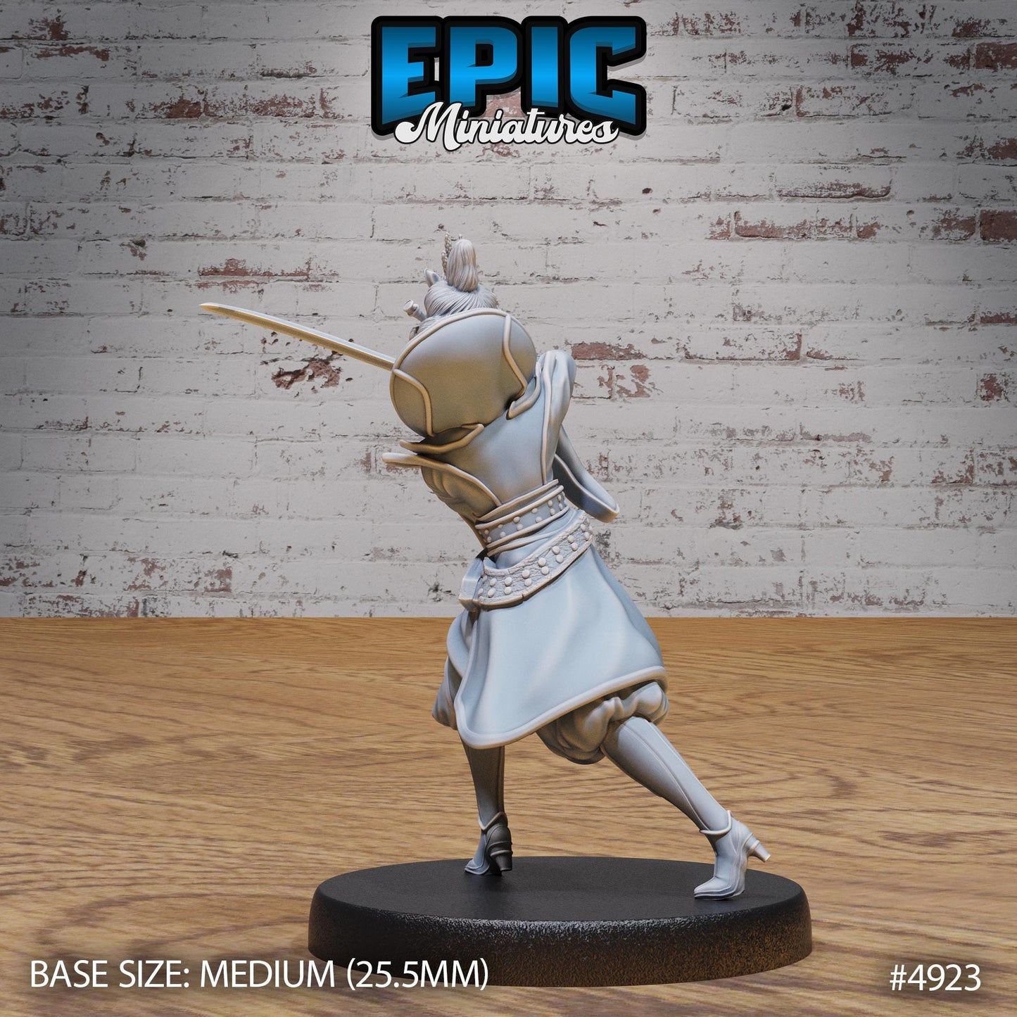 Warrior Empress (Medium) | Premium DnD Minis High Quality Resin | Female, Asian, Axe, Sword, Fighter, Japan, Japanese, Chinese, China, Hair