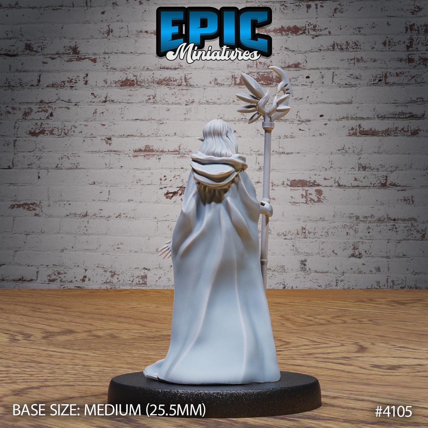 Female Elf Queen (Medium) | Premium DnD Minis | High Quality Resin Miniature | Human, Half-Elf, Drow, Beautiful, Sexy Woman, Magic Staff