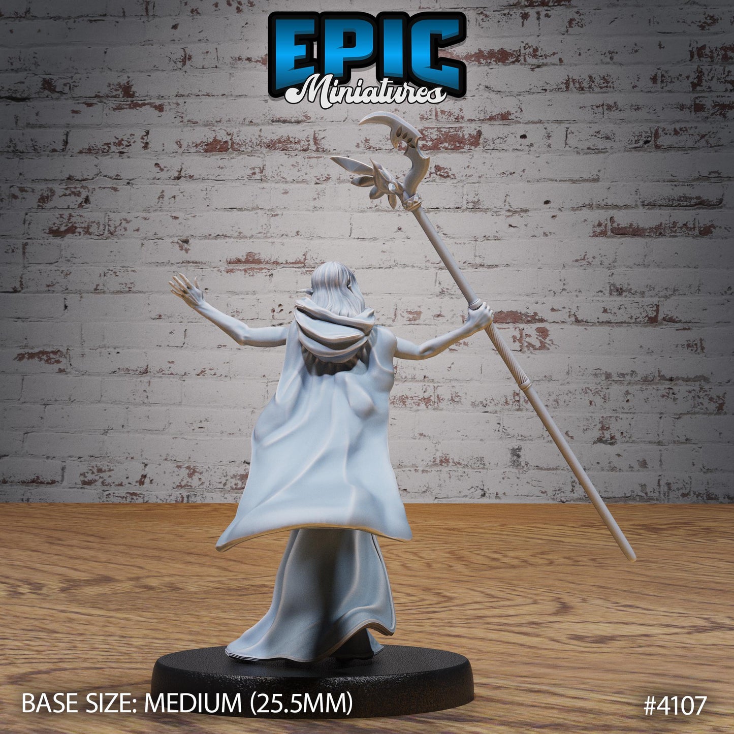 Female Elf Queen (Medium) | Premium DnD Minis | High Quality Resin Miniature | Human, Half-Elf, Drow, Beautiful, Sexy Woman, Magic Staff